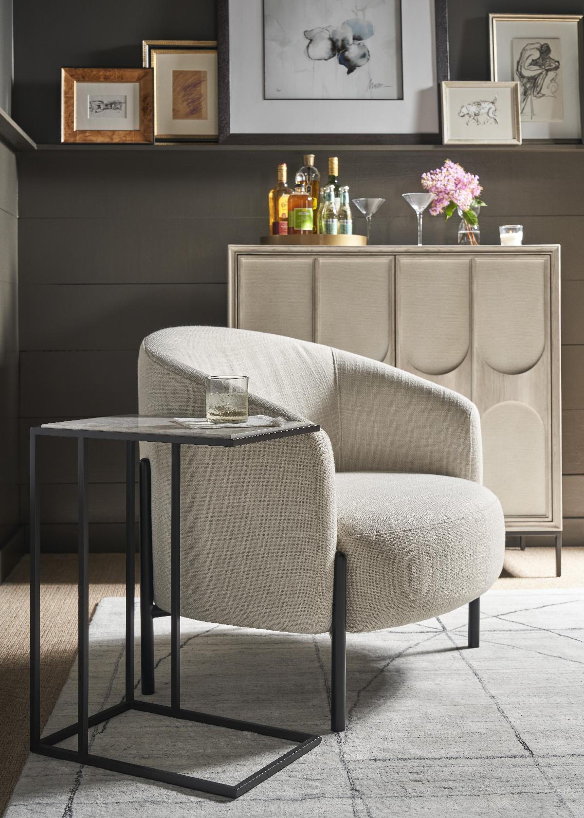 Coalesce Metal and Stone Drink Table - Remutear