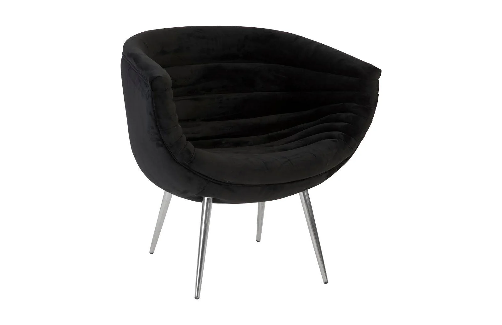 Nouveau Club Chair, Black, Stainless Steel Legs - Remutear