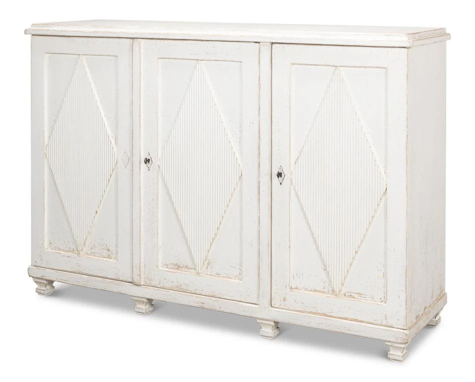 Beecher Sideboard W/3 Doors - Whitewash - Remutear