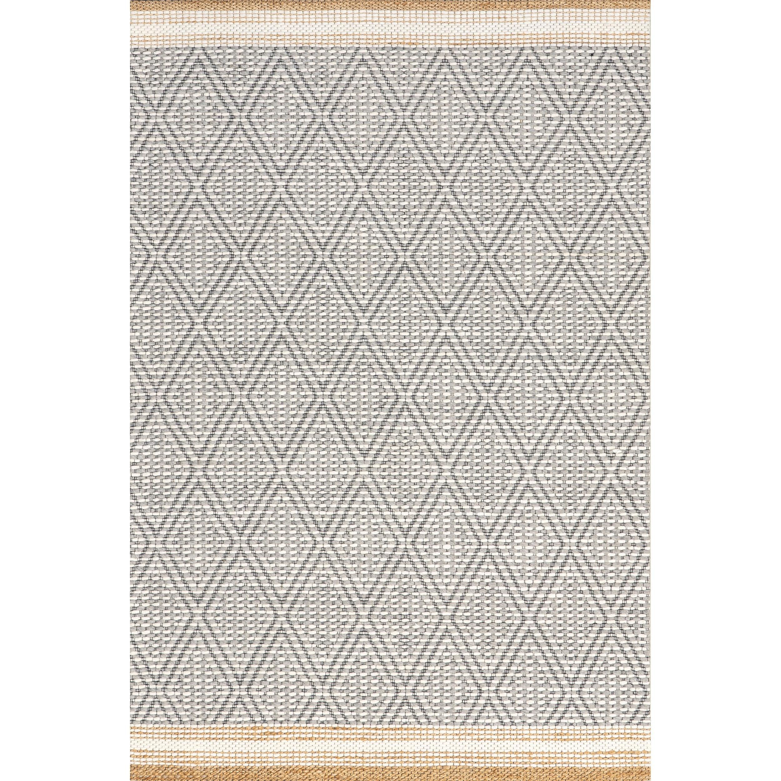 Laura Bohemian Trellis Wool and Jute Area Rug - Remutear