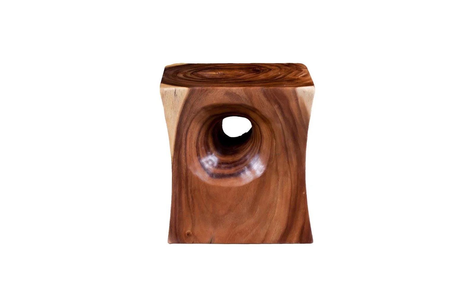 Peek a Boo Side Table, Chamcha Wood, Natural - Remutear