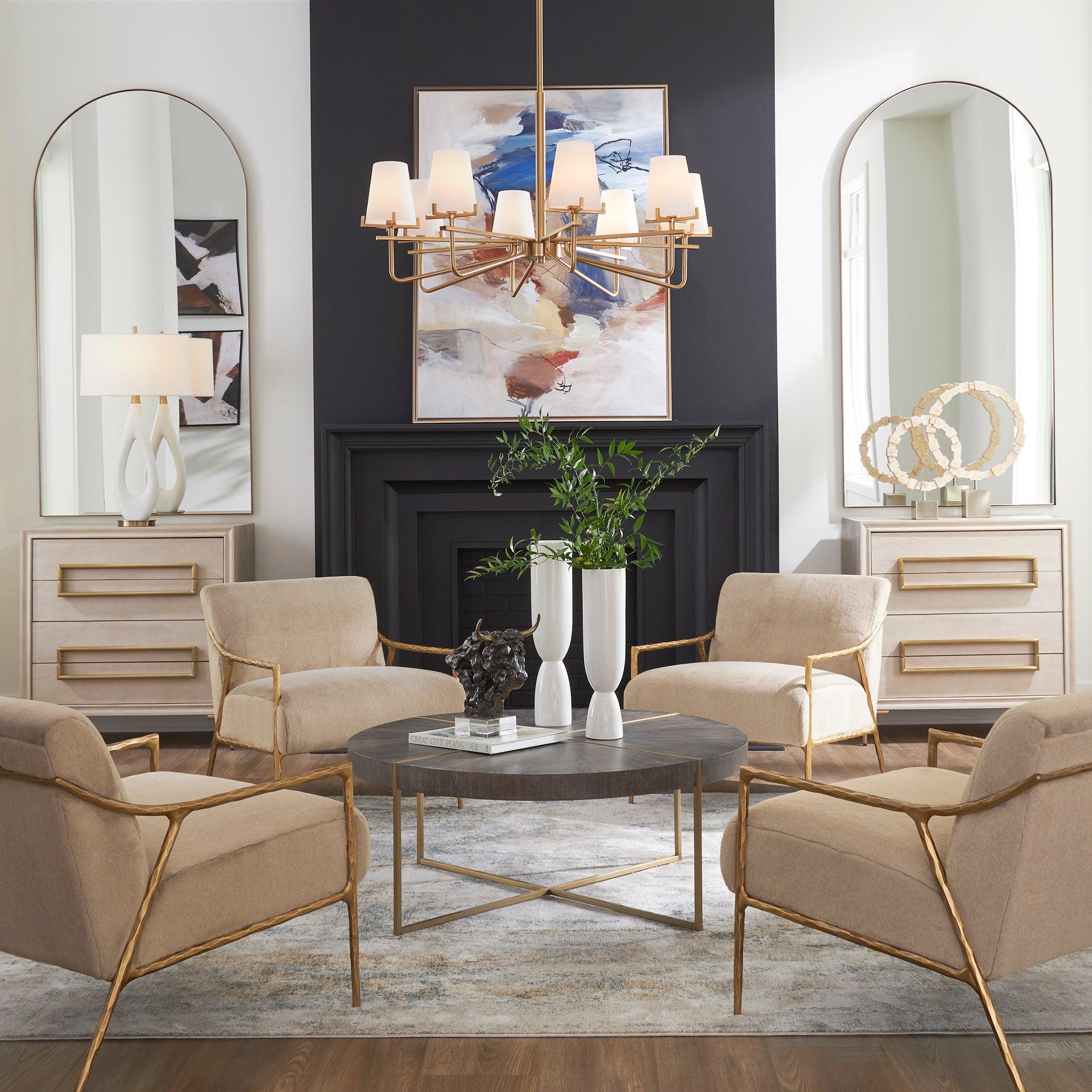 Kashmir Aged Gold Accent Chair - Remutear