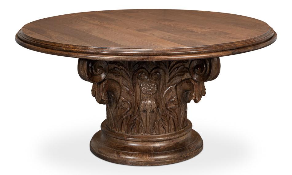 Hestia Carved Round Dining Table - Remutear