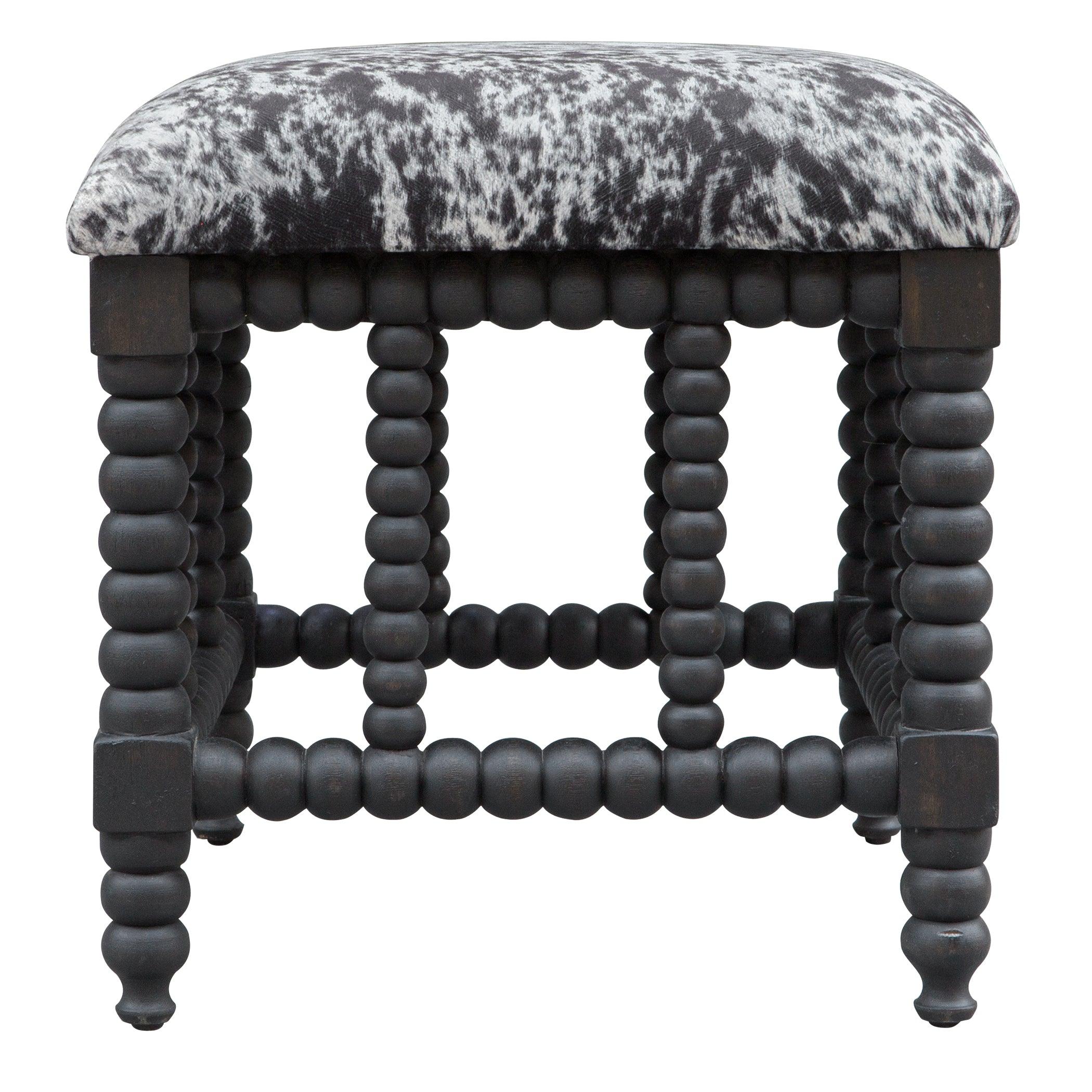Rancho Faux Cow Hide Small Bench - Remutear