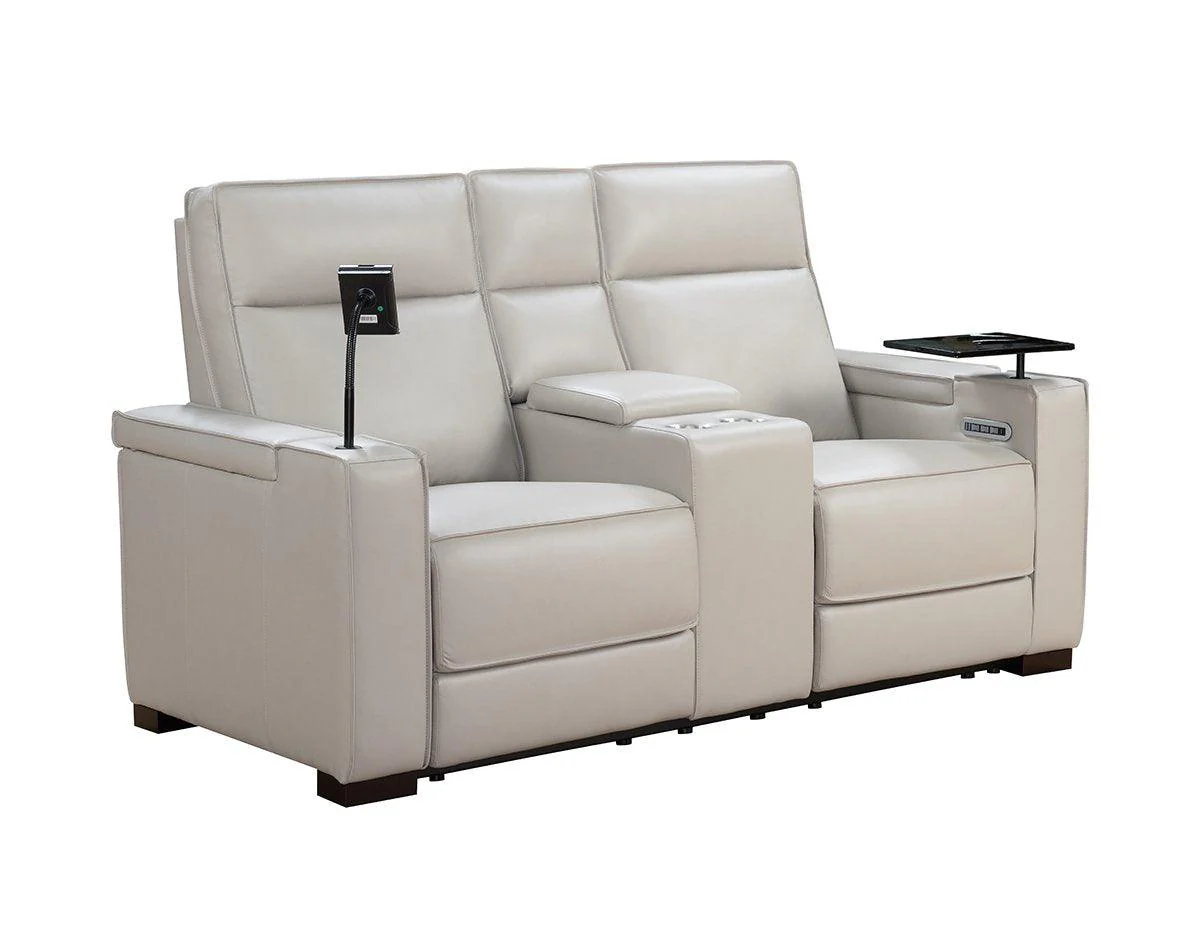 Odessey Power Reclining Console Loveseat w/Power Head Rests - Remutear