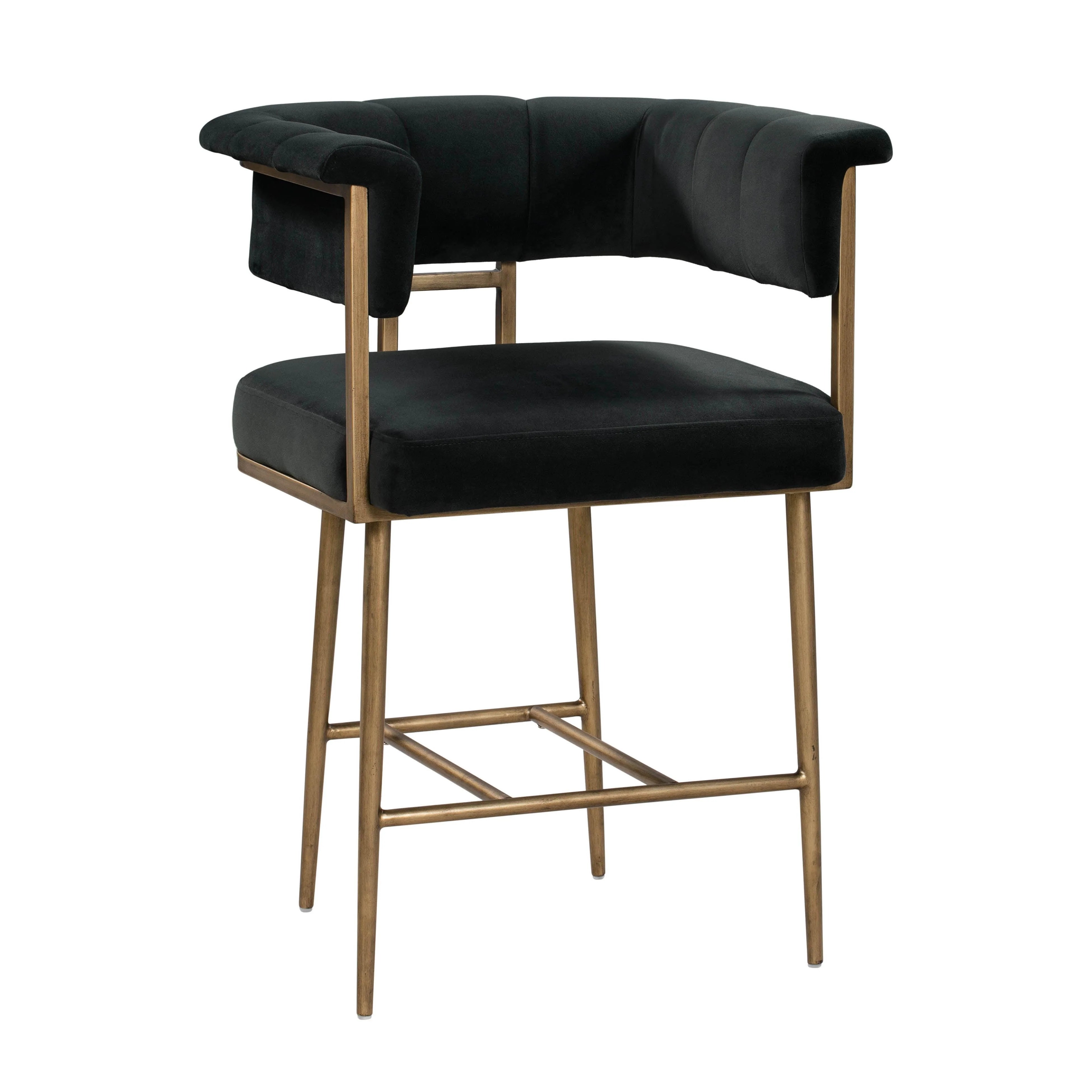 Astrid Grey Velvet Counter Stool - Remutear