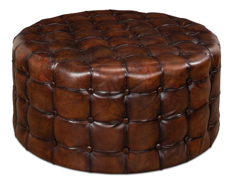 Leather Tufted Ottoman - Remutear