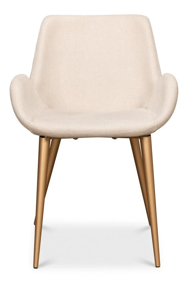 Thao Chair - Gold Legs - Flax Linen - Remutear