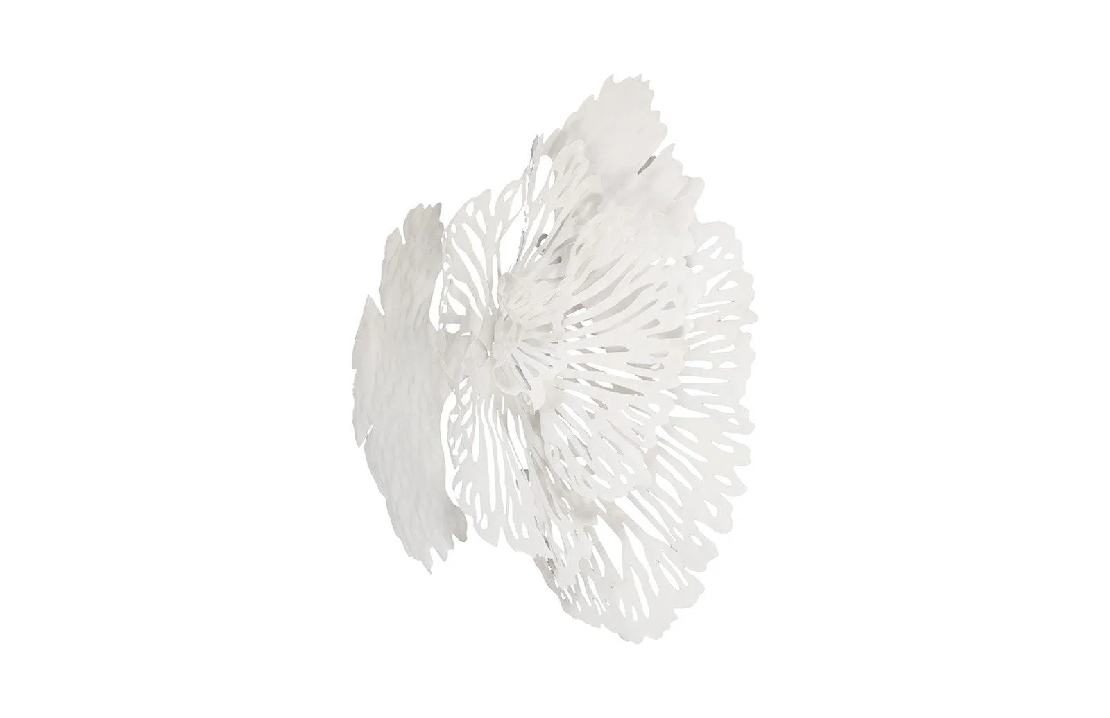 Flower Wall Art, Small, White, Metal - Remutear