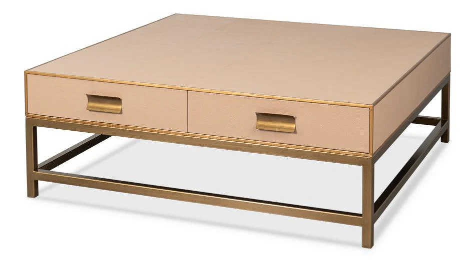 Gideon Shagreen Sq.Coffee Table Mushroom - Remutear