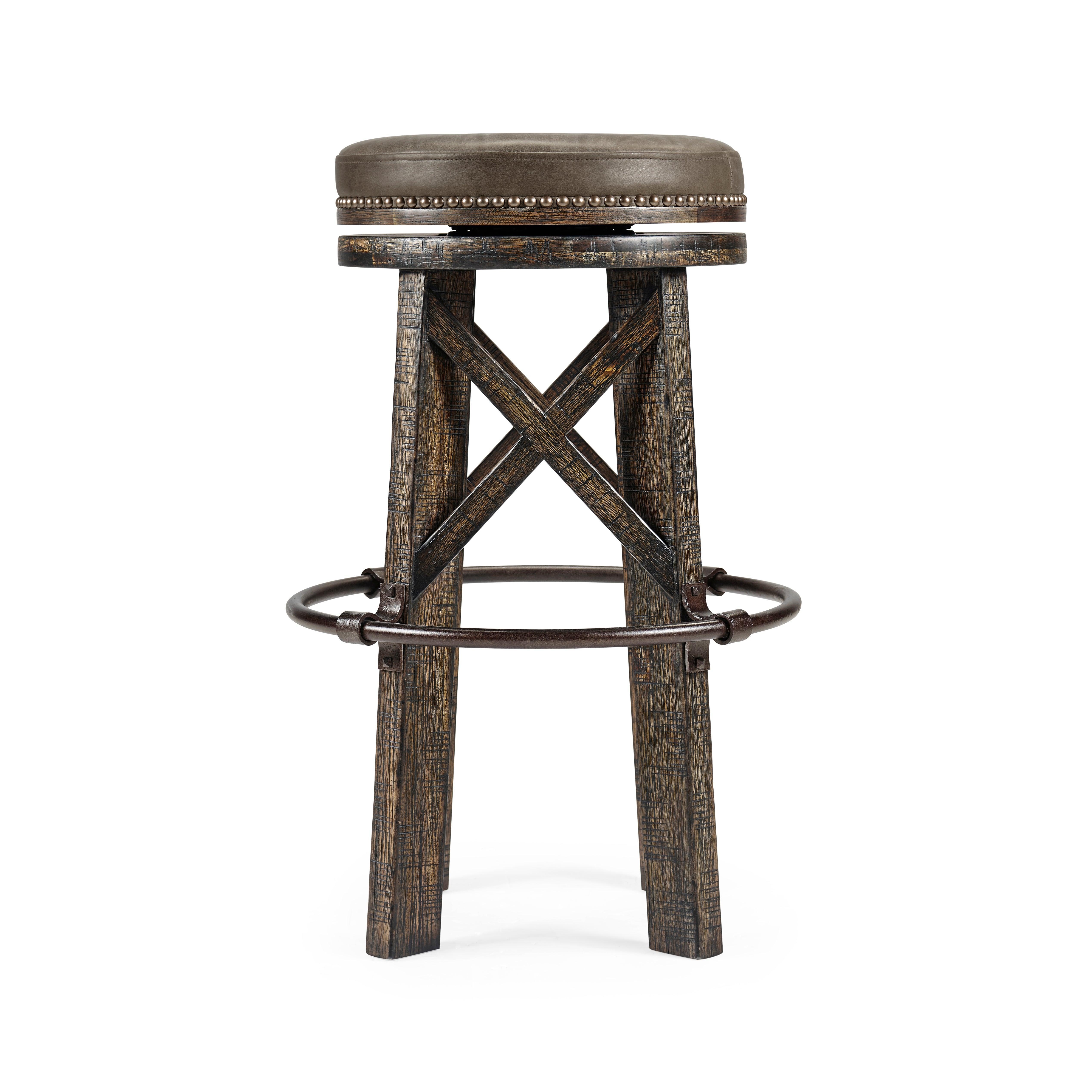 Casual Accents Dark Driftwood Bar Stool - Remutear