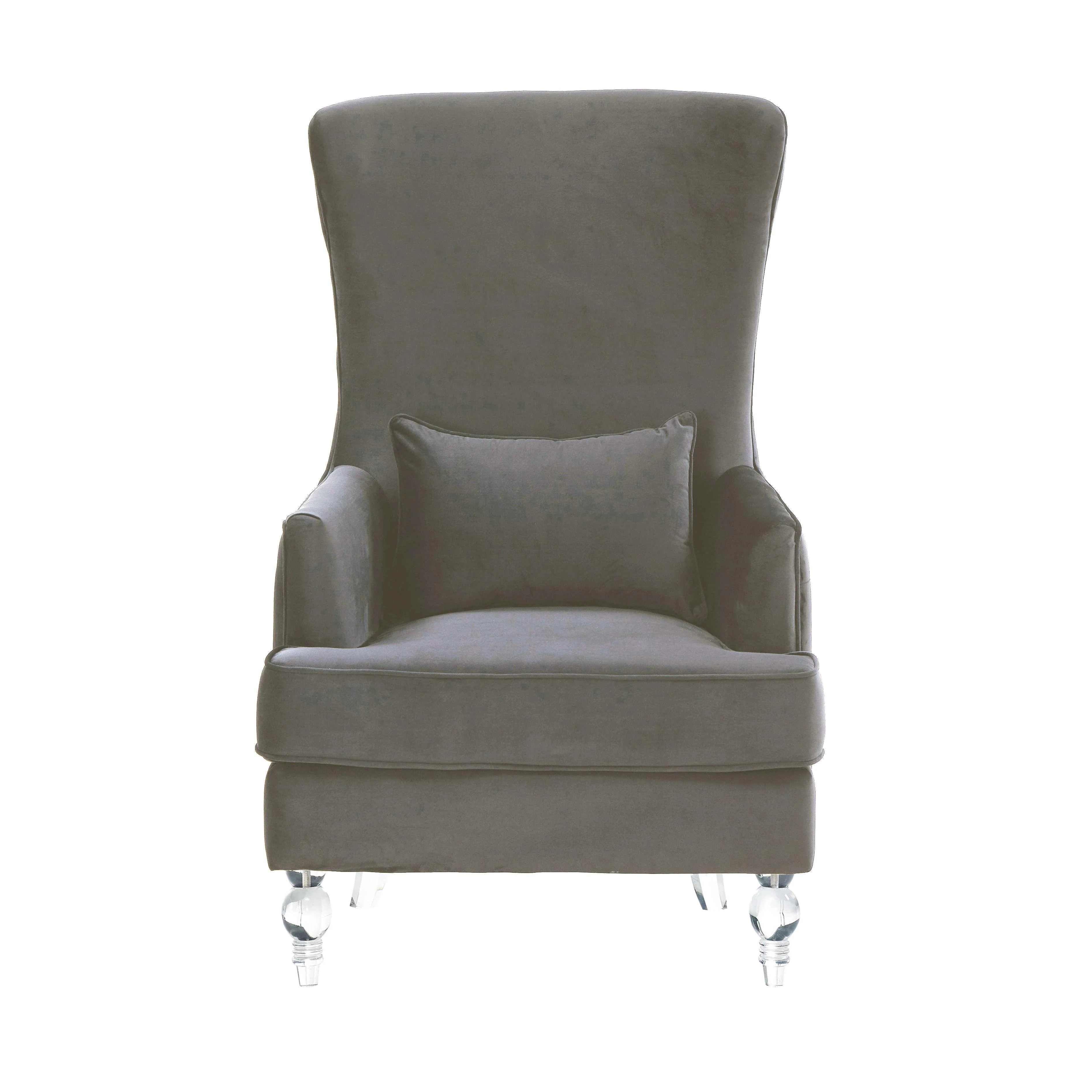 Aubree Tall Chair with Acrylic Legs - Grey - Remutear