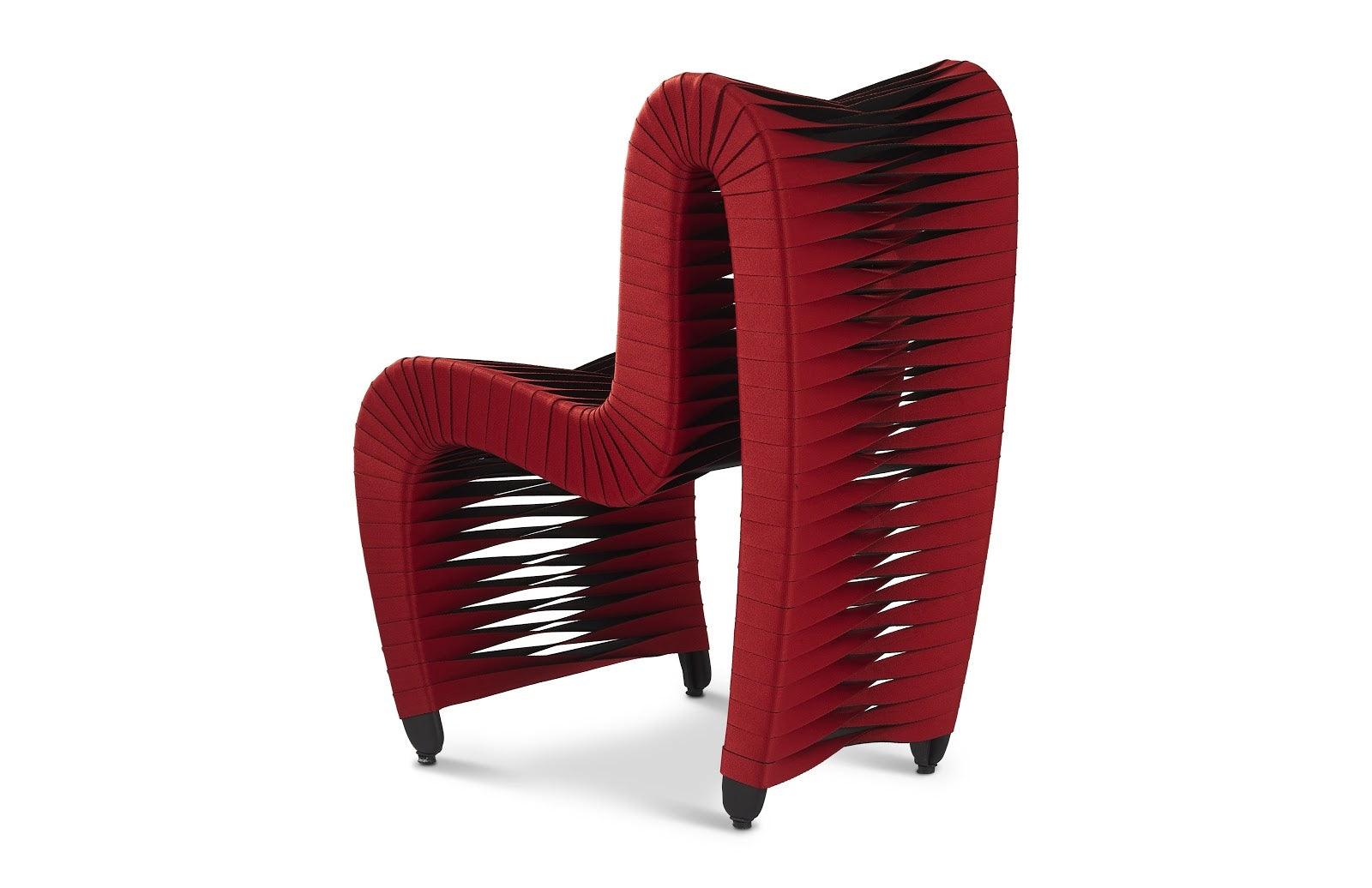 Seat Belt Dining Chair, Red/Black - Remutear