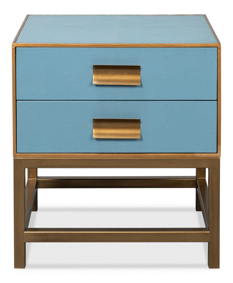 Gideon Shagreen Side Table Chambray Blue - Remutear