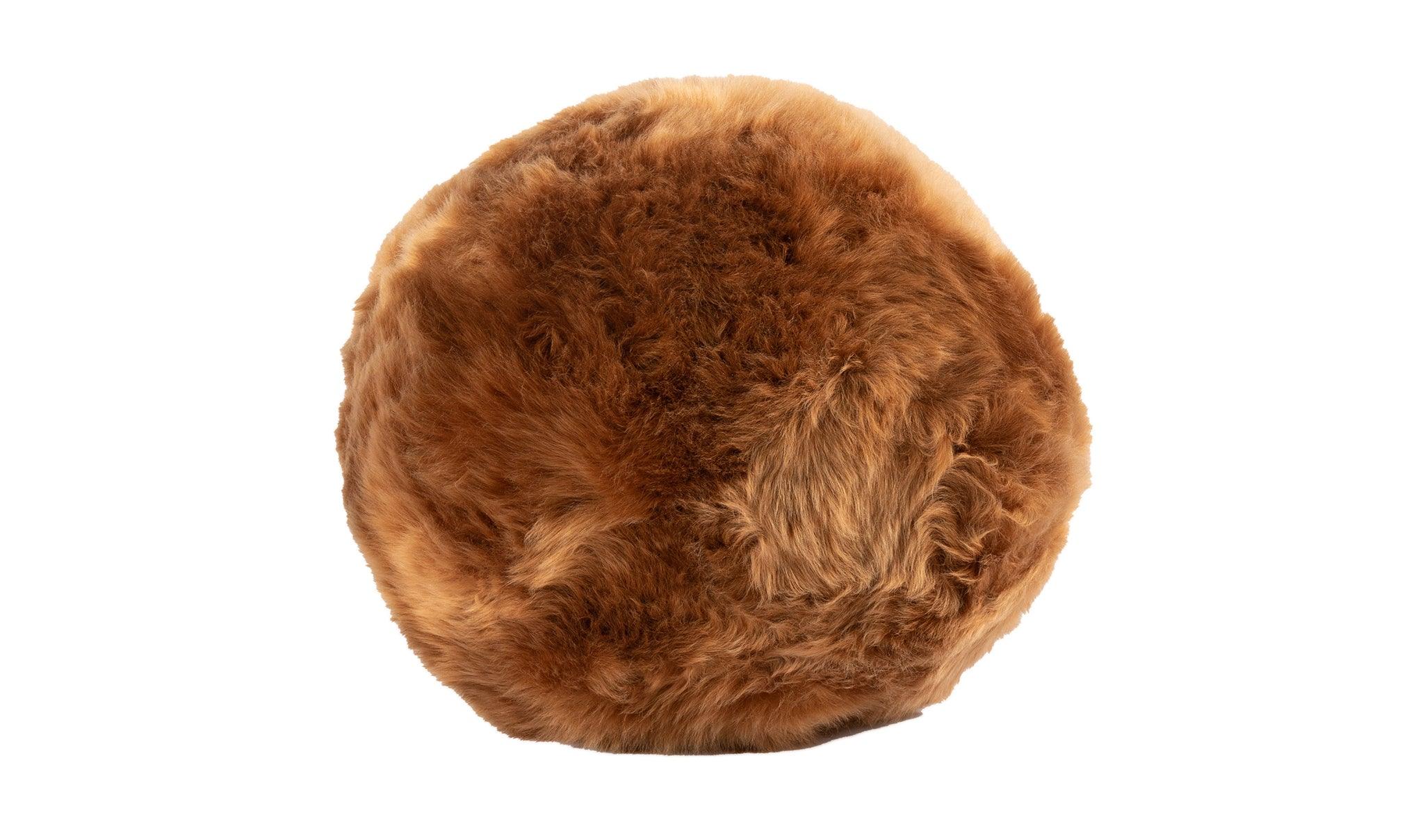 Long Wool Sheepskin Ball Cushion - Remutear