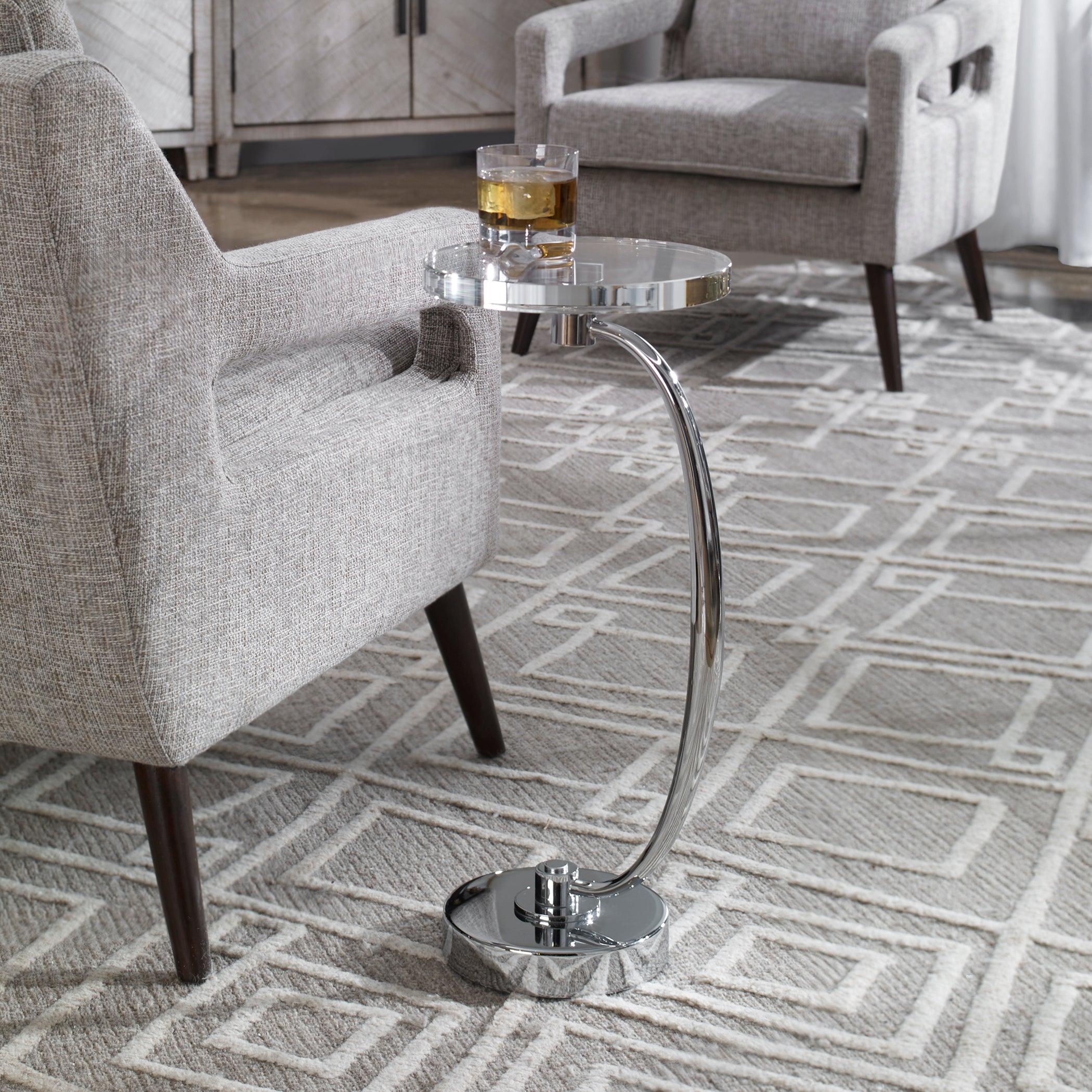 Waveney Nickel Drink Table - Remutear