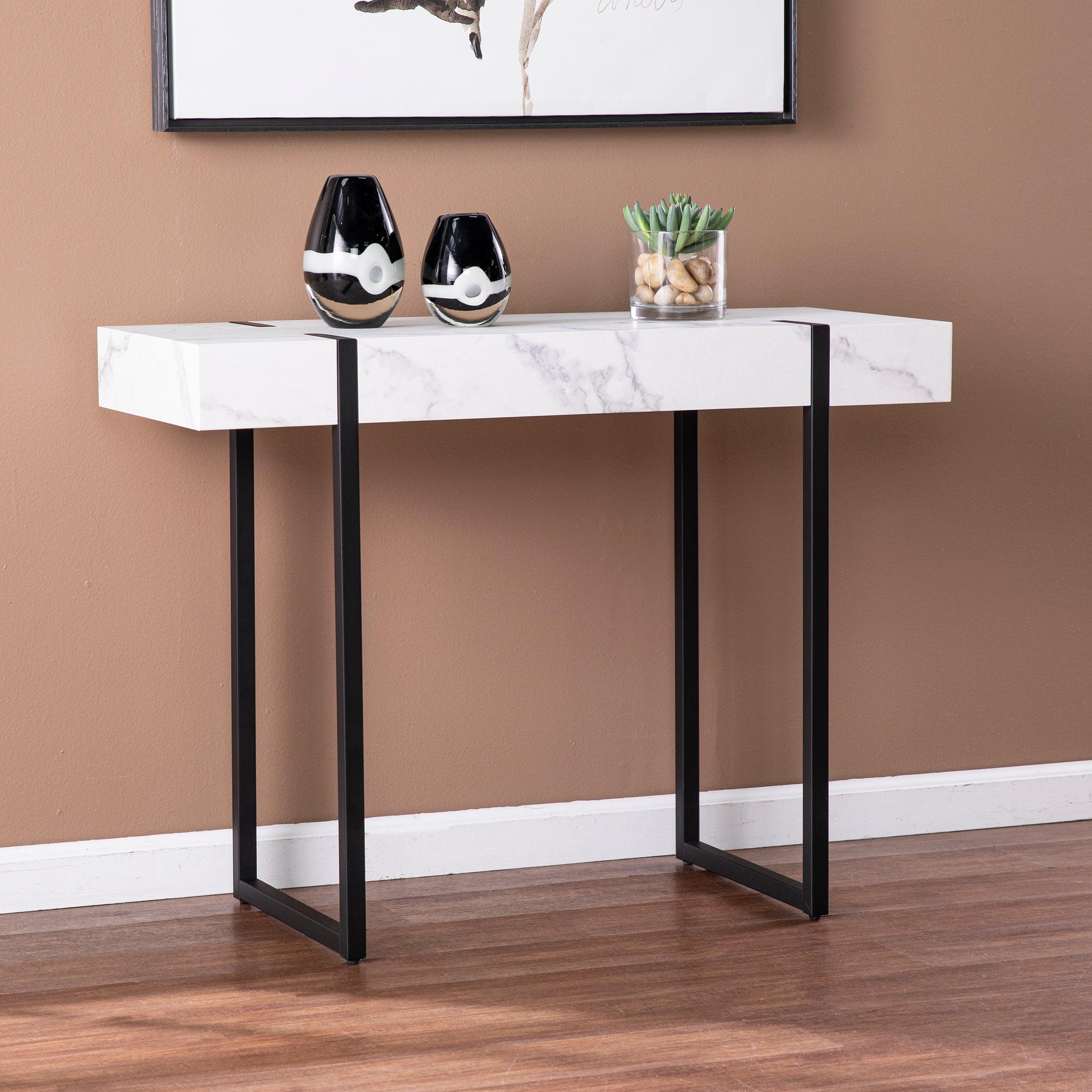 Rangley Modern Faux Marble Console Table - Remutear