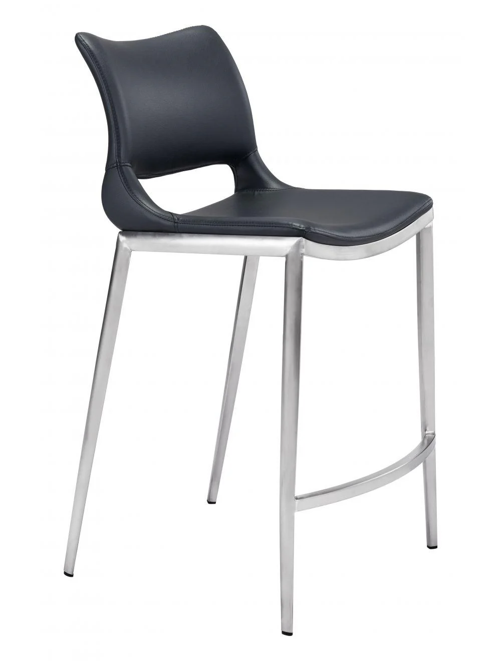 Ace Counter Chair (Set of 2) Black & Silver - Remutear