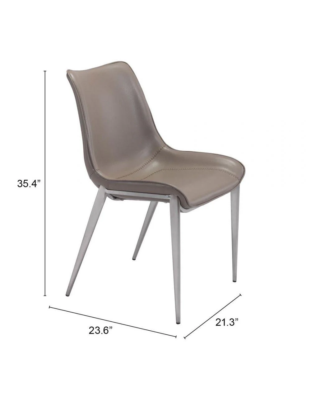 Magnus Dining Chair (Set of 2) Gray & Silver - Remutear