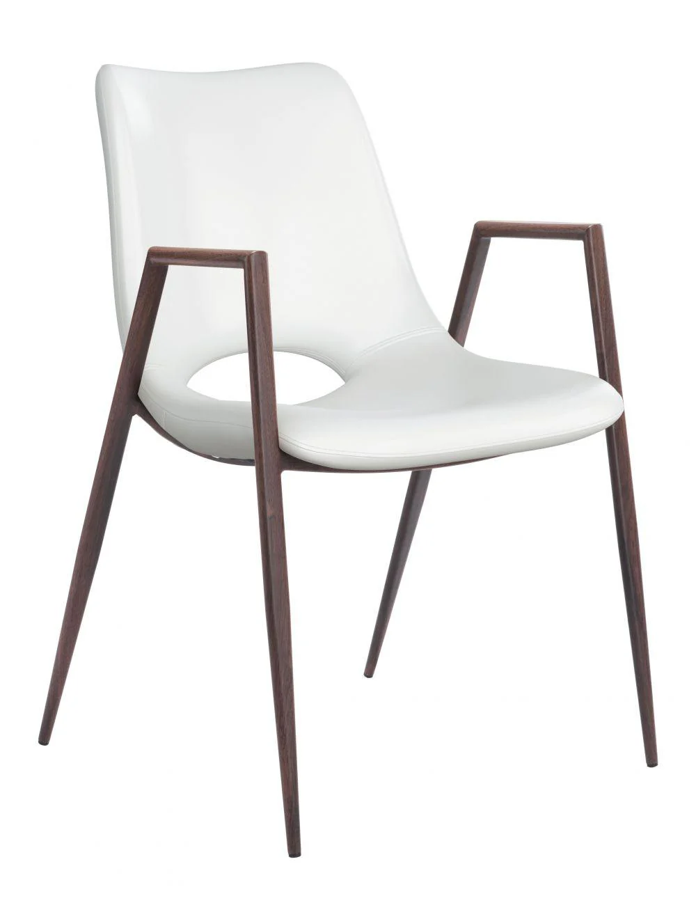 Desi Dining Chair (Set of 2) White & Walnut - Remutear