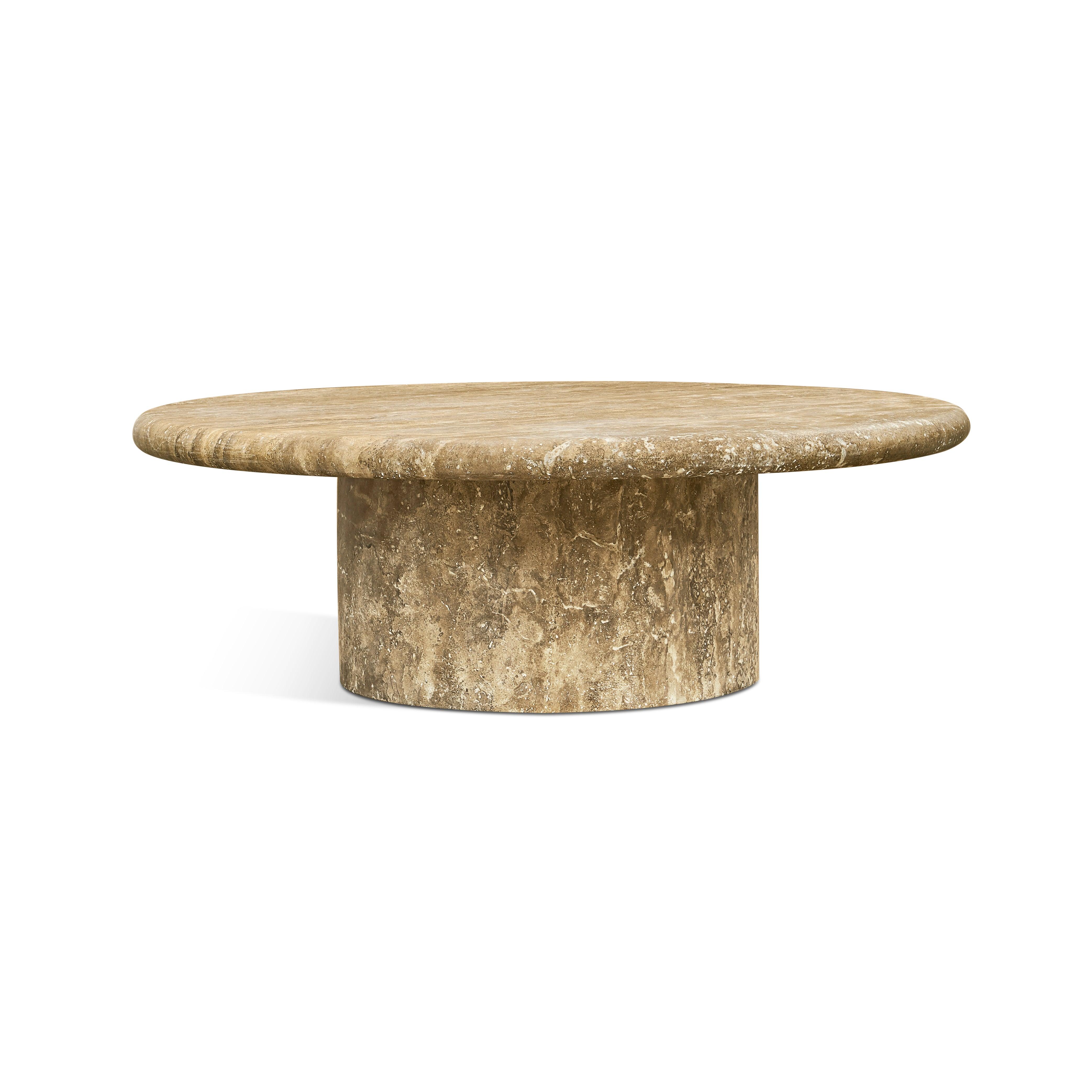 Water Billow Travertine Cocktail Table - Remutear