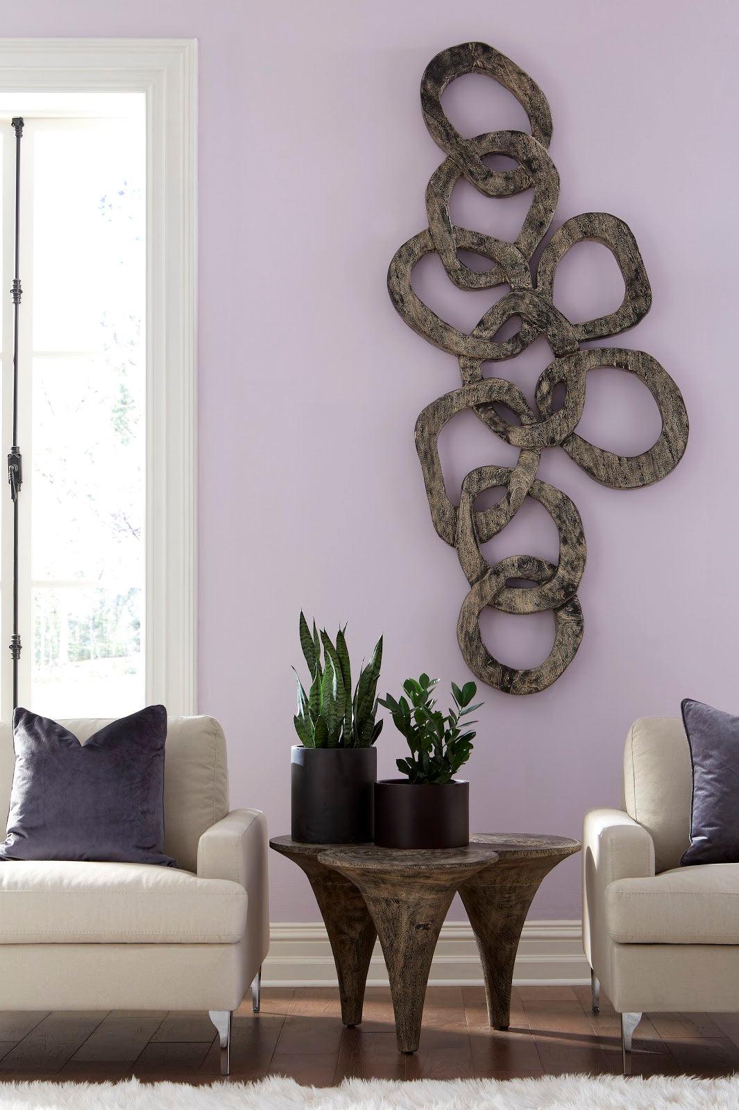 Chain Wall art, Chamcha Wood, Gray Stone Finish - Remutear