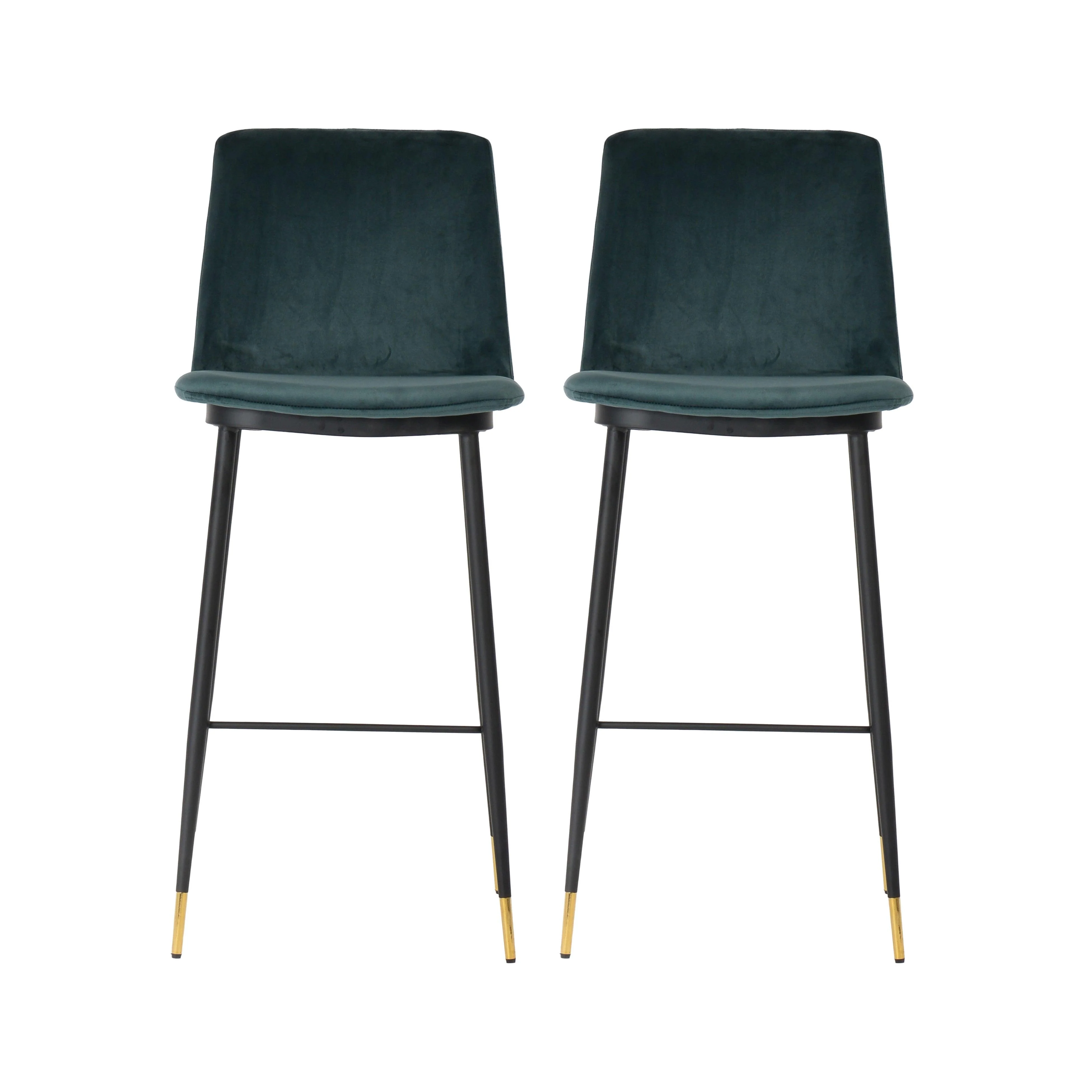 Evora Green Velvet Counter Stool (Set of 2) - Remutear