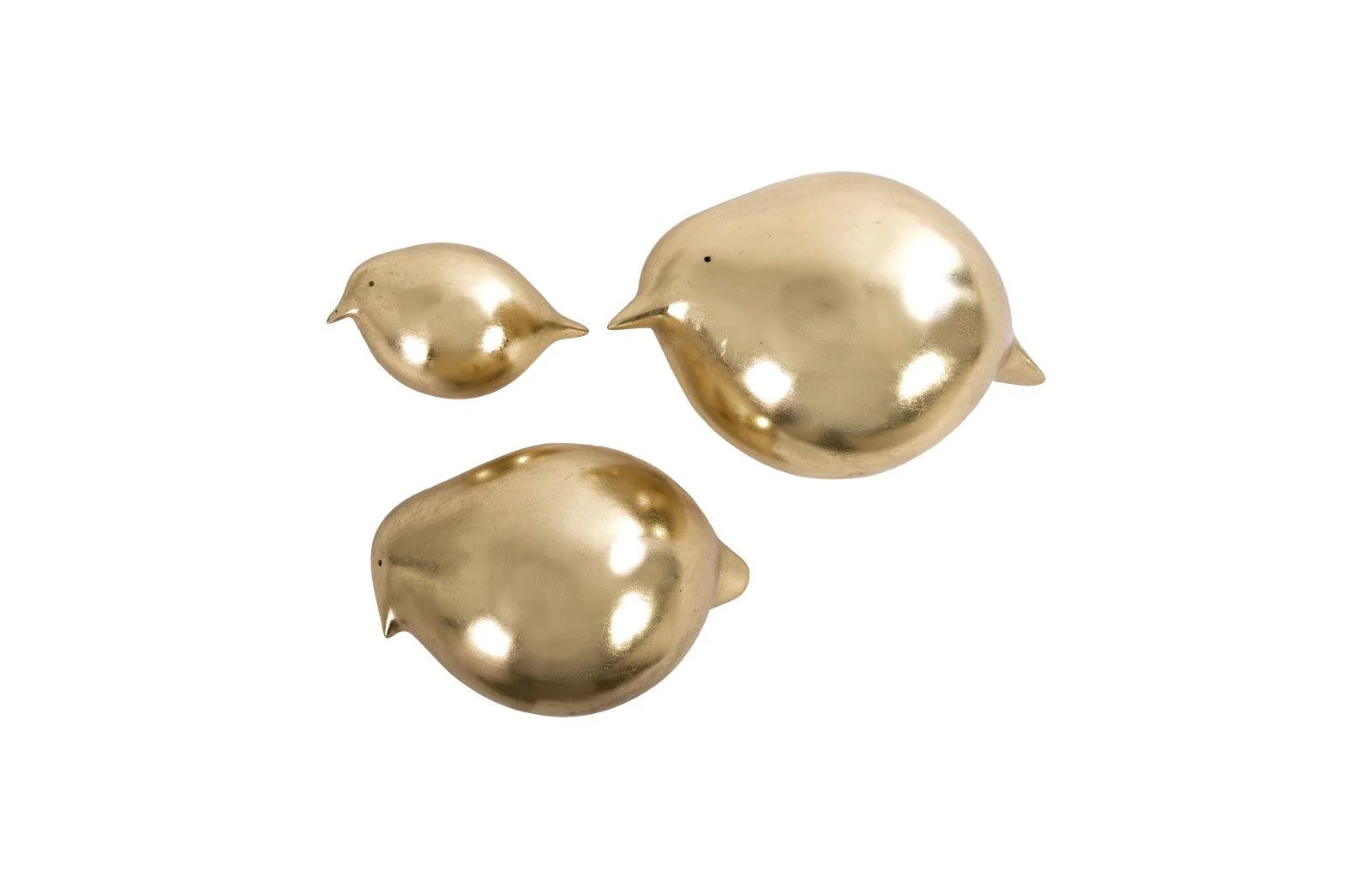 Golden Birds, Set of 3, Gold Leaf, LG - Remutear