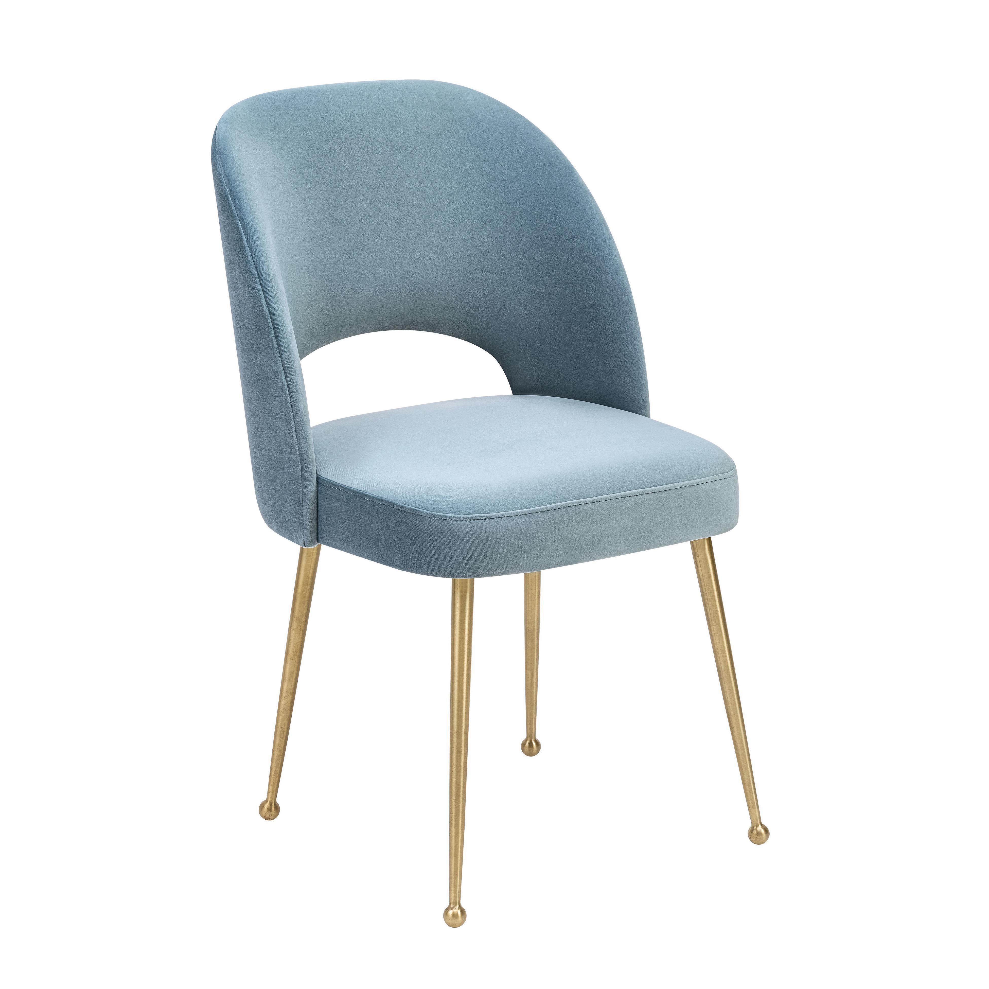 Swell Sea Blue Velvet Chair - Remutear