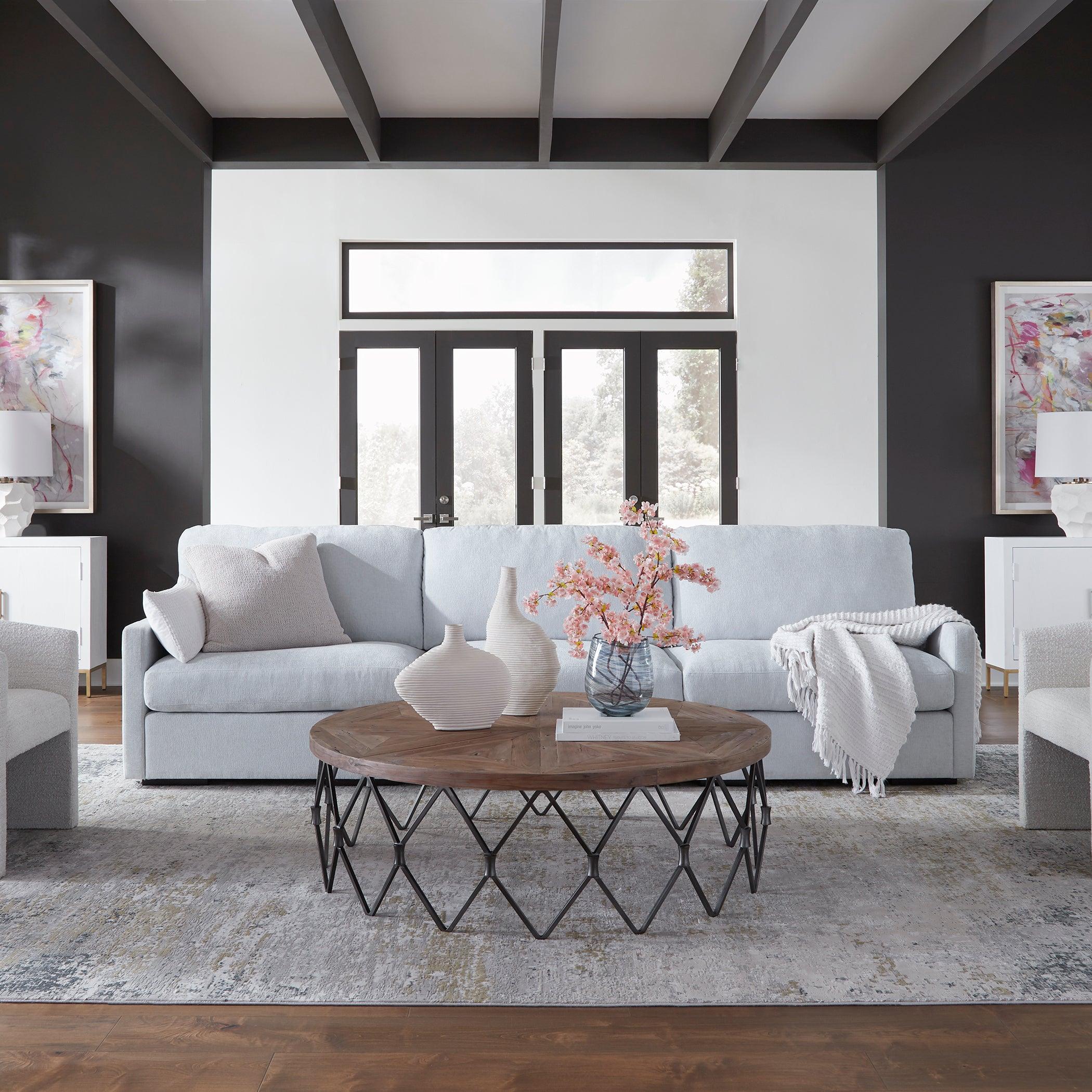 Refuge Cloud Blue Left Arm Facing Sofa - Remutear