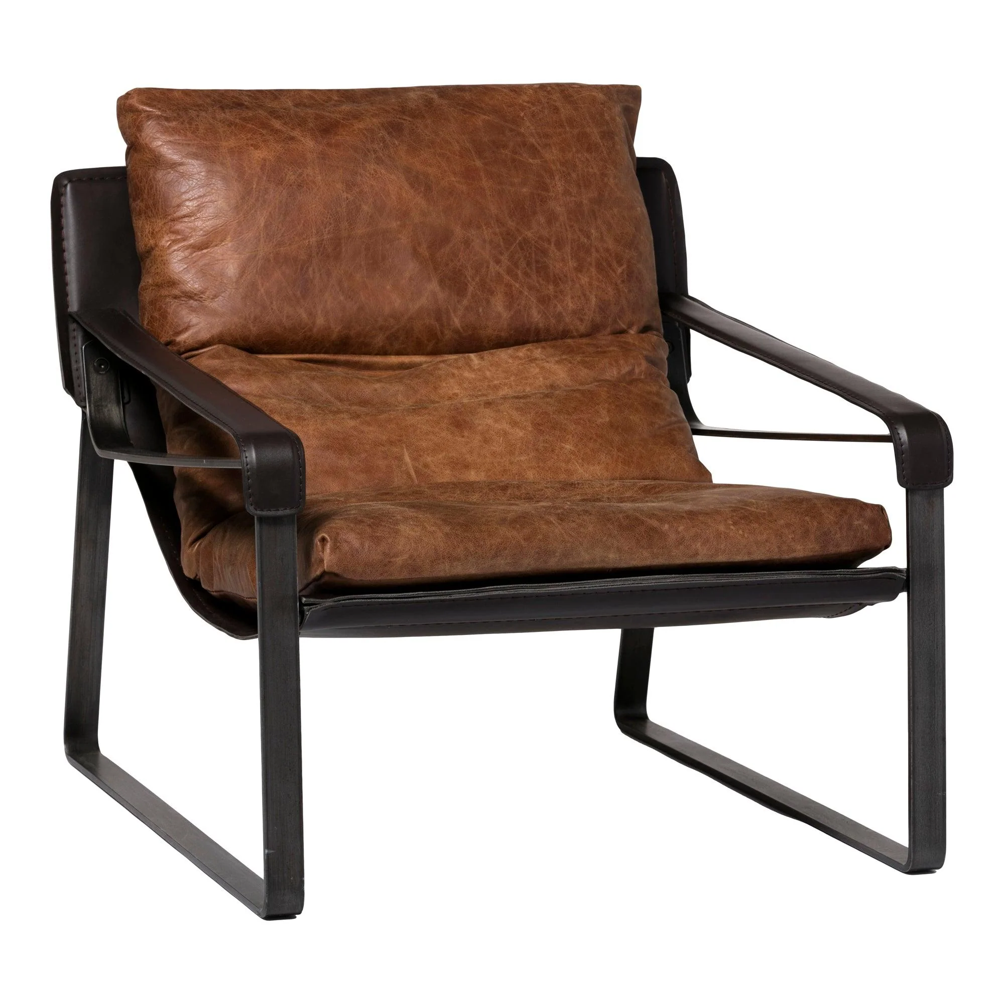Connor Club Chair Open Road Brown Leather - Remutear