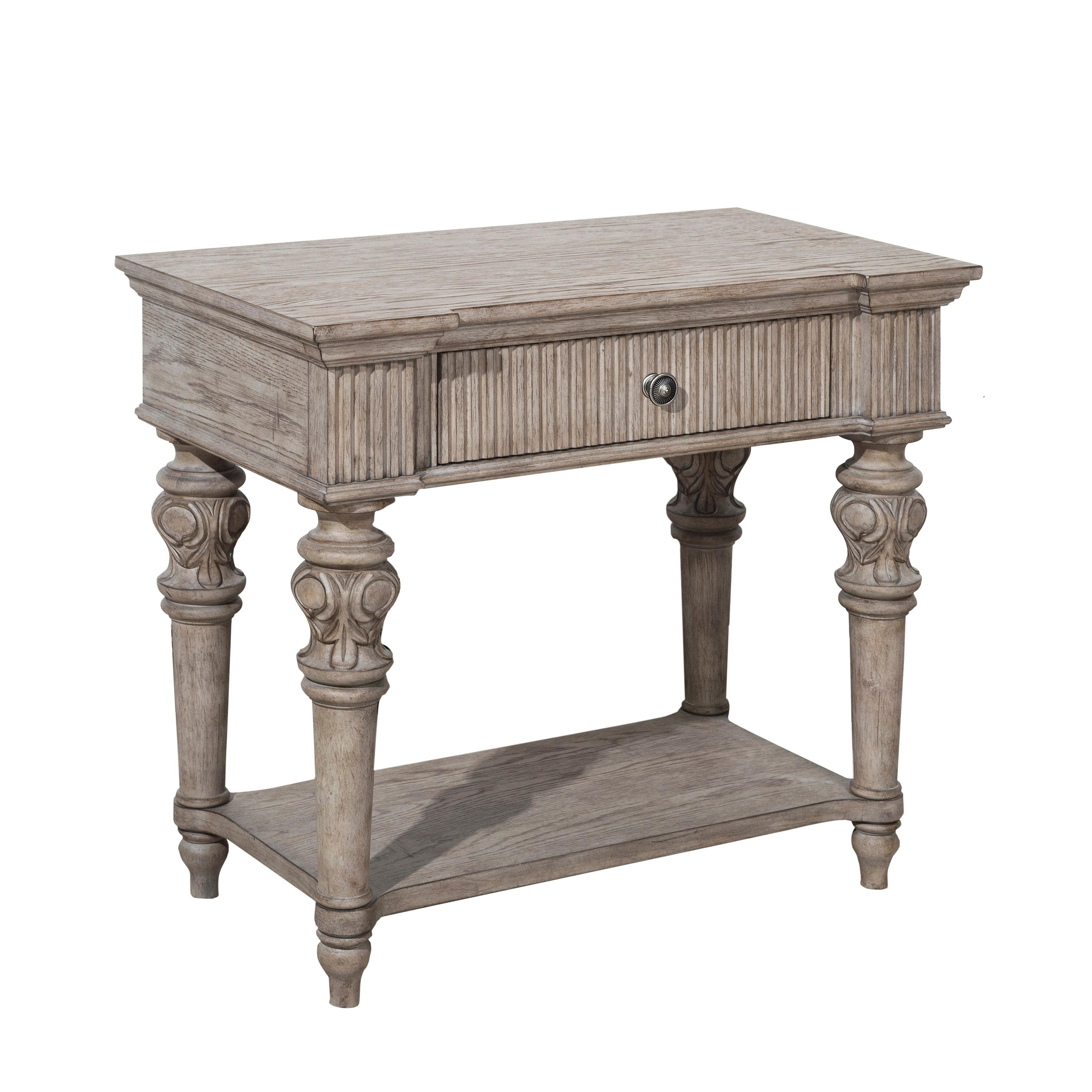Kingsbury 1 Drawer USB Charging Open Nightstand - Remutear