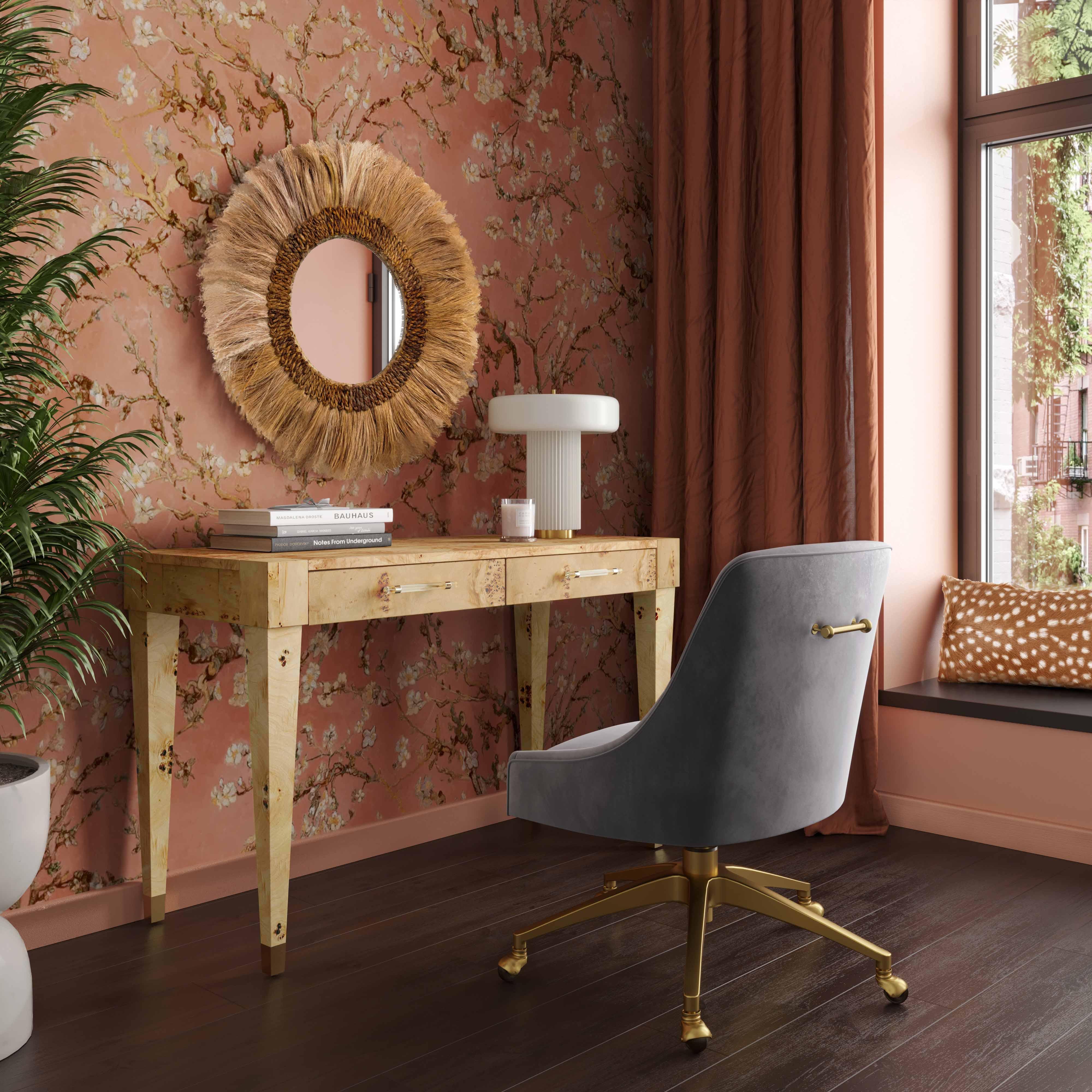 Brandyss Natural Burl Work Desk - Remutear