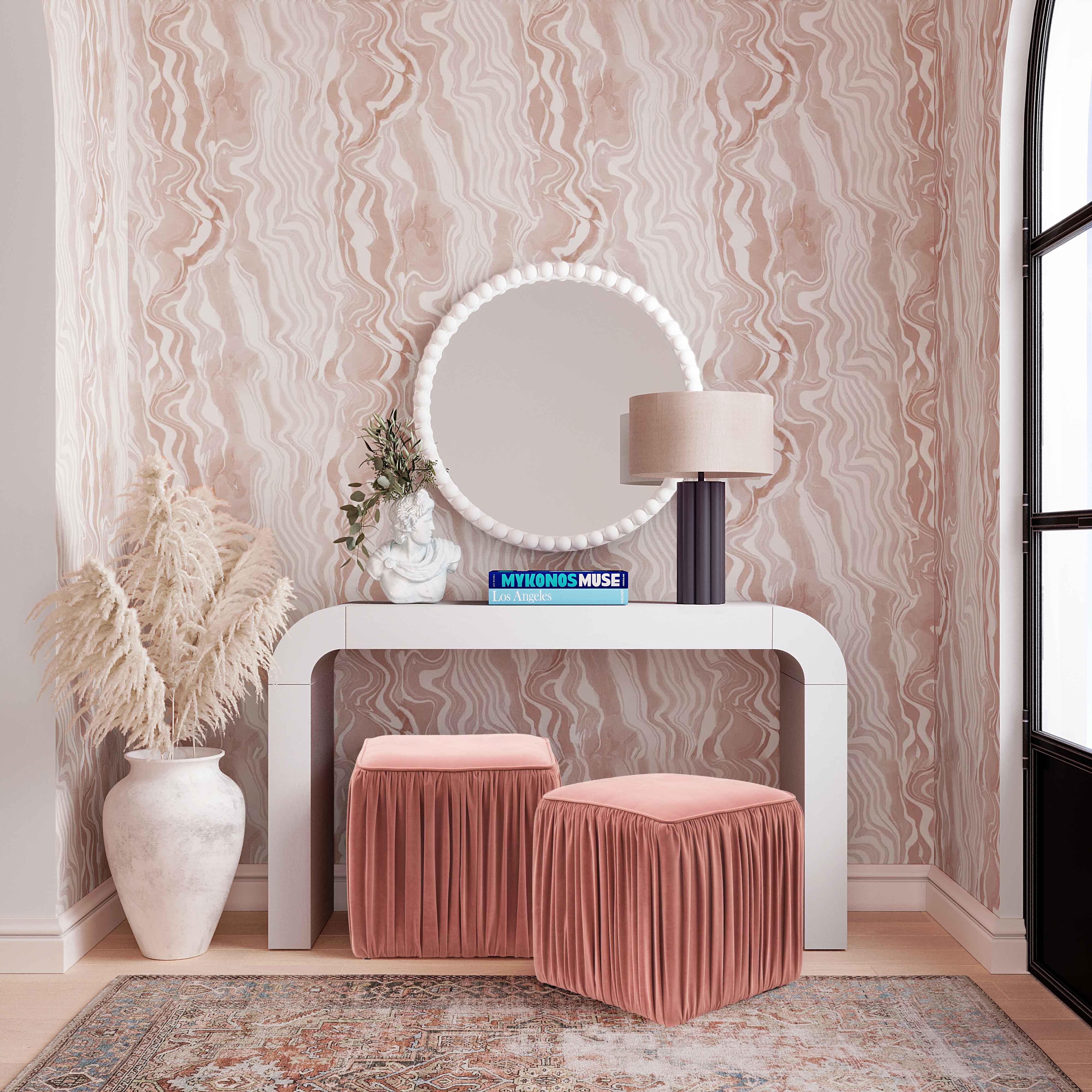 Baria White Wooden Mirror - Remutear