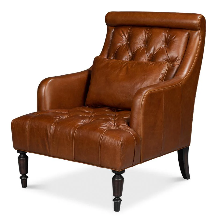 Benton Distilled Leather Chair Brown - Remutear