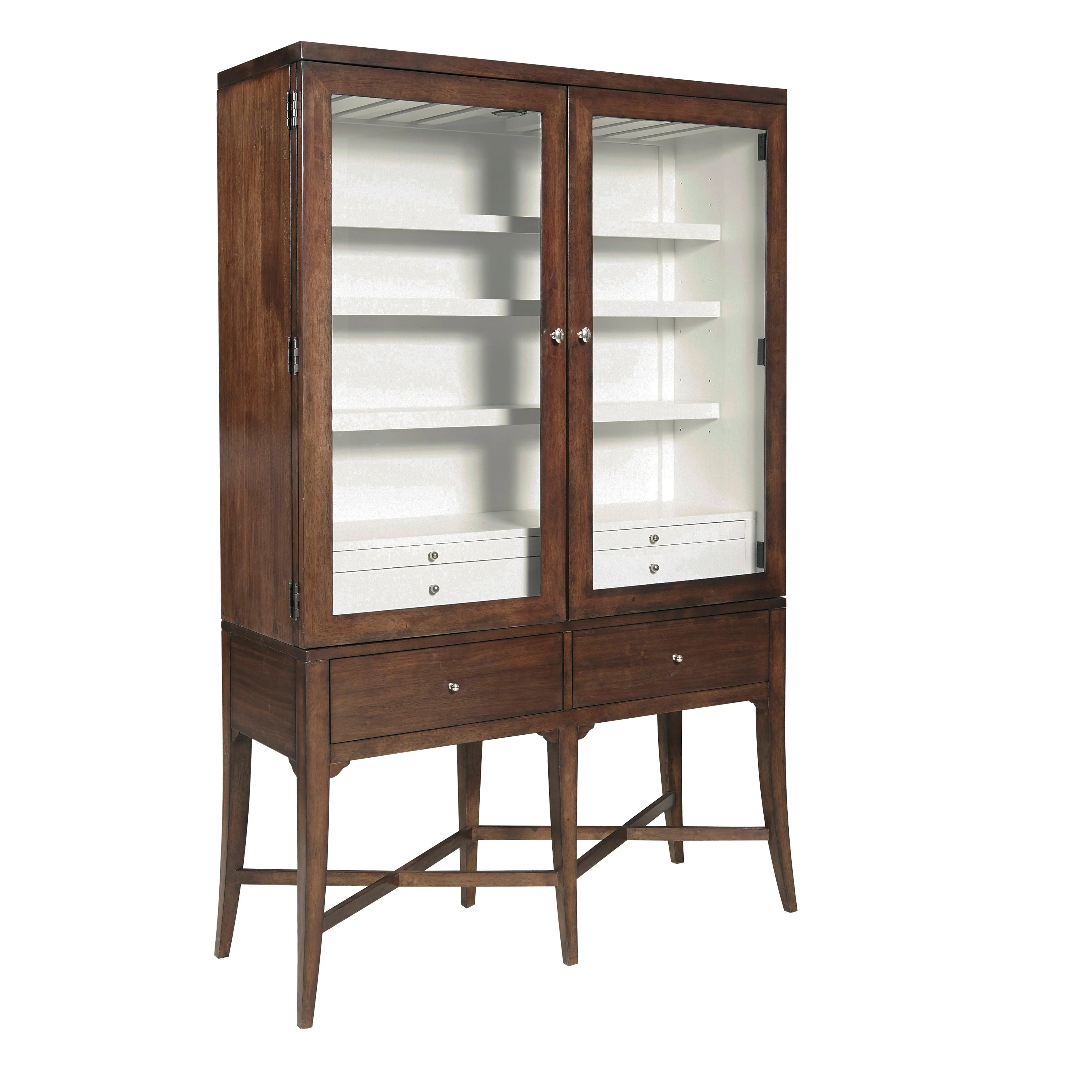 Modern Wood Bar Cabinet with Glass Doors and Storage Drawers - Remutear