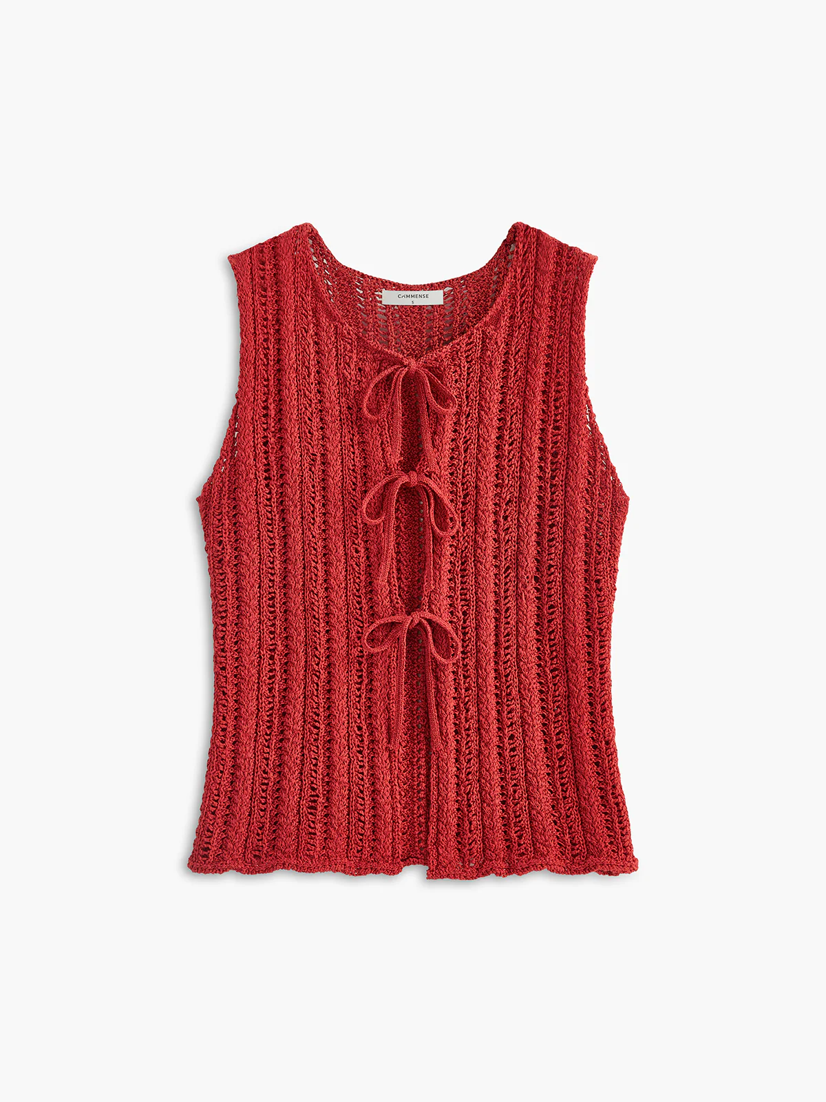 Knit Tie-Front Sleeveless Vest - Remutear