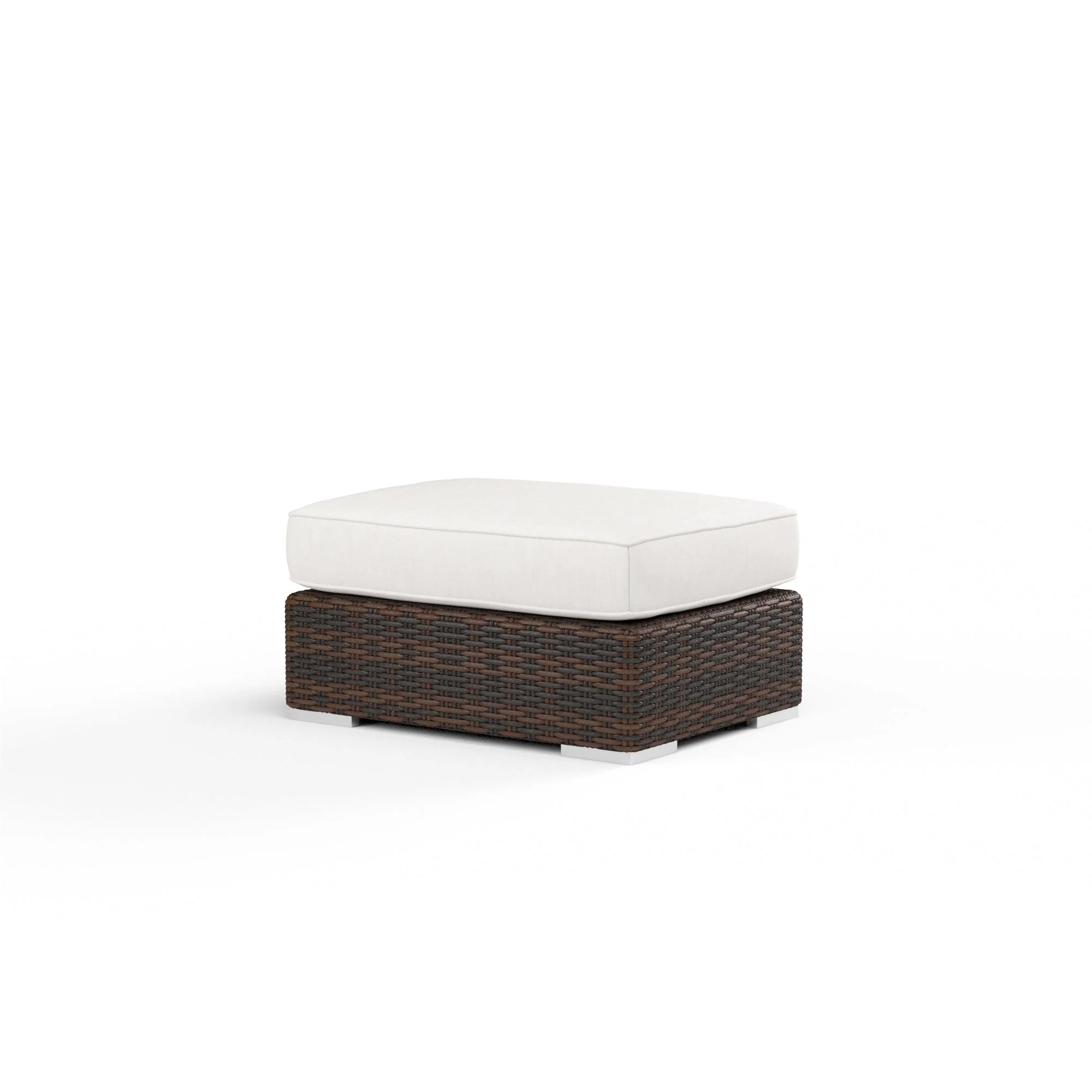 Montecito Ottoman in Canvas Flax w/ Self Welt - Remutear