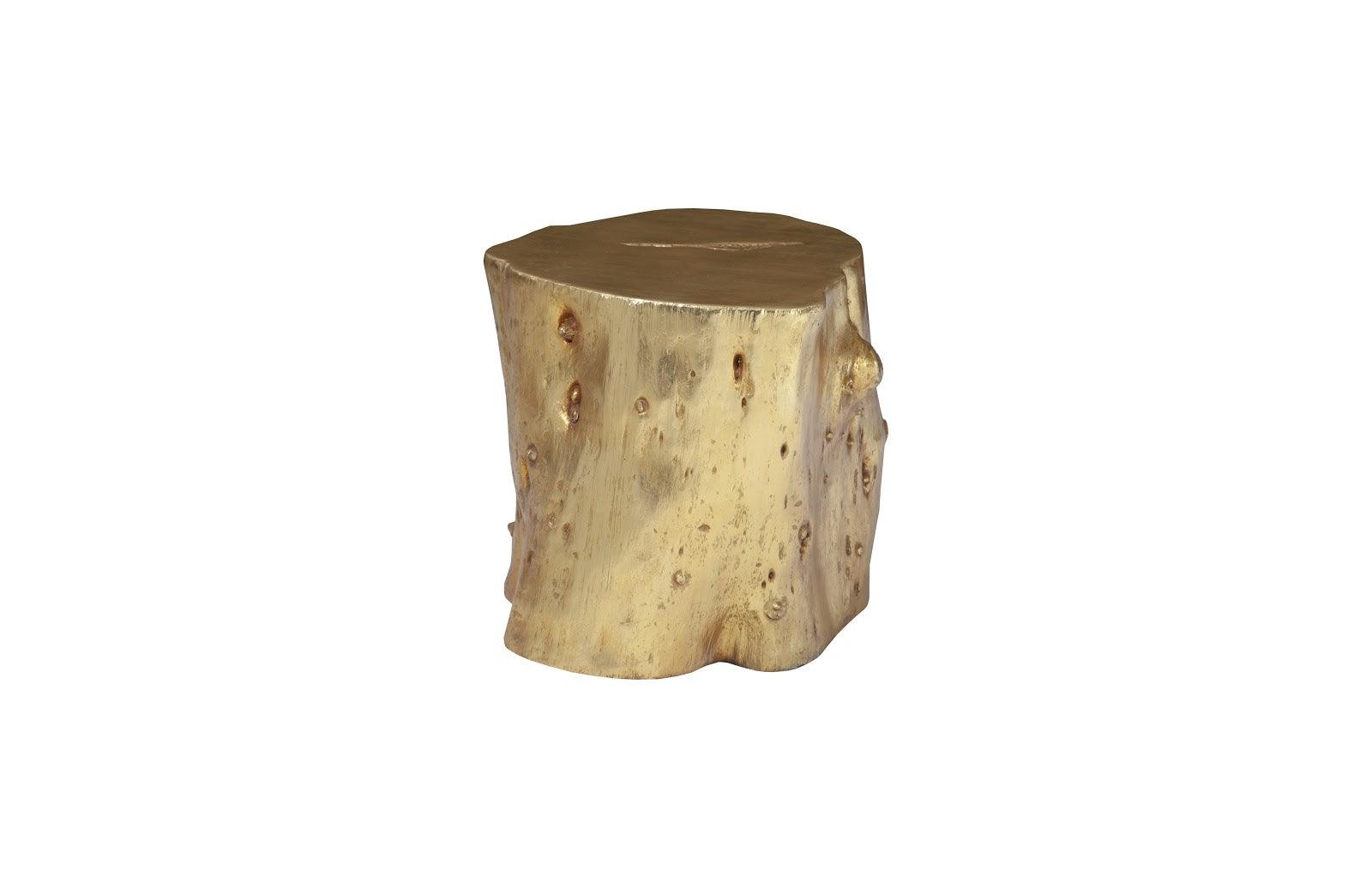 Log Stool, Gold Leaf, LG - Remutear