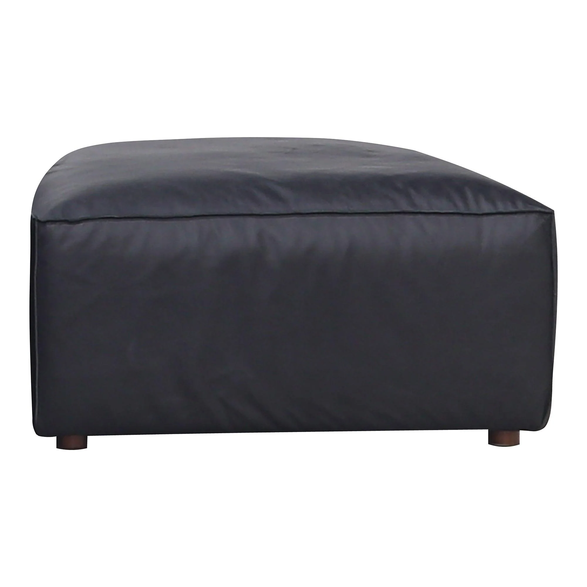 Form Ottoman Vantage Black Leather - Remutear