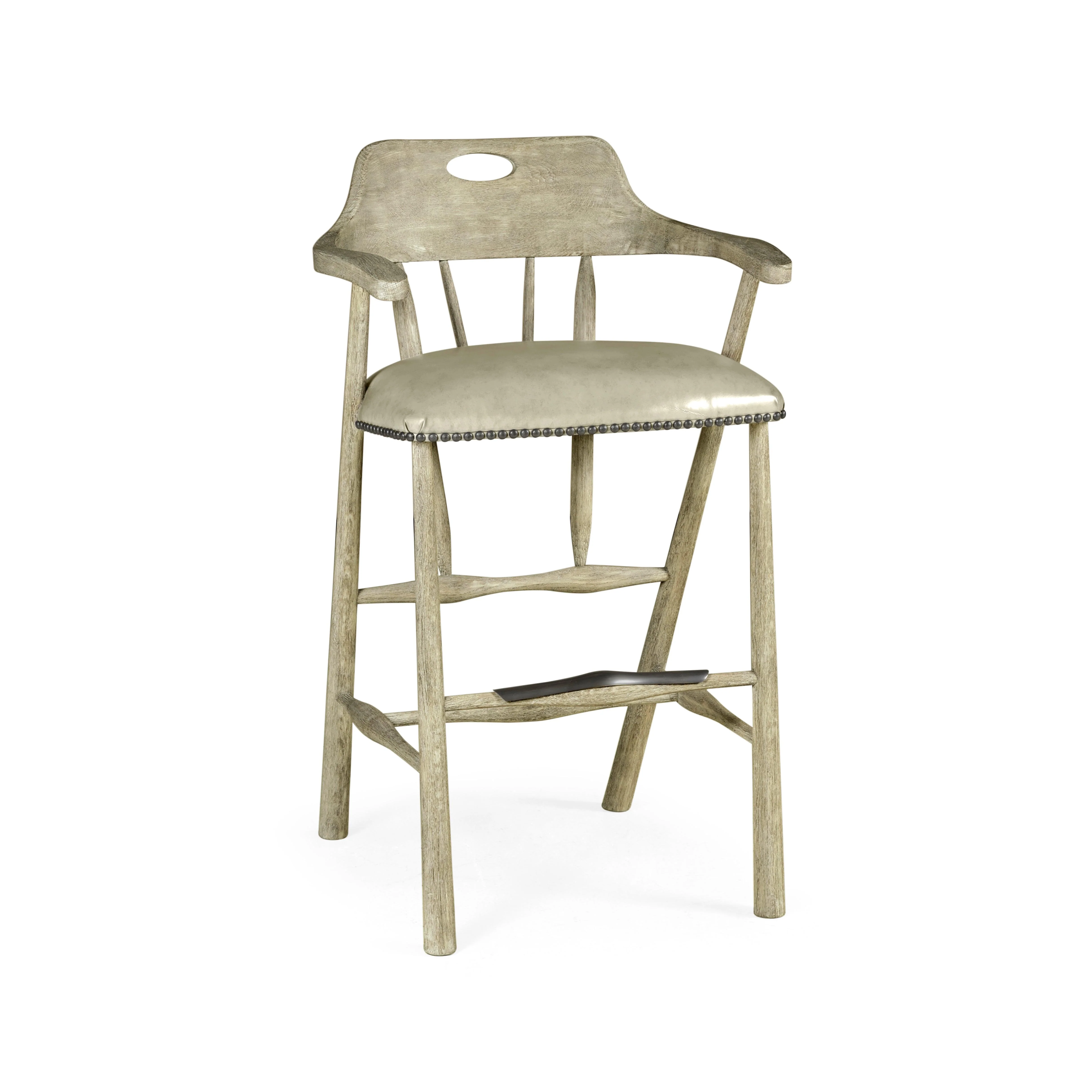 Casual Accents Greyed Oak Smokers Barstool - Remutear