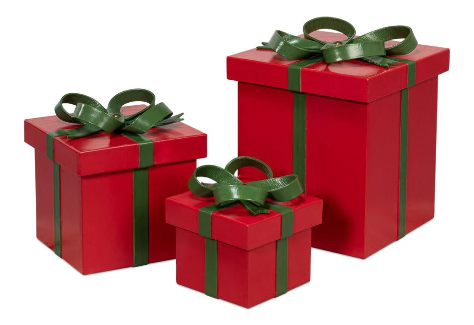 Ferrell Leather Holiday Boxes S/3 Red - Remutear