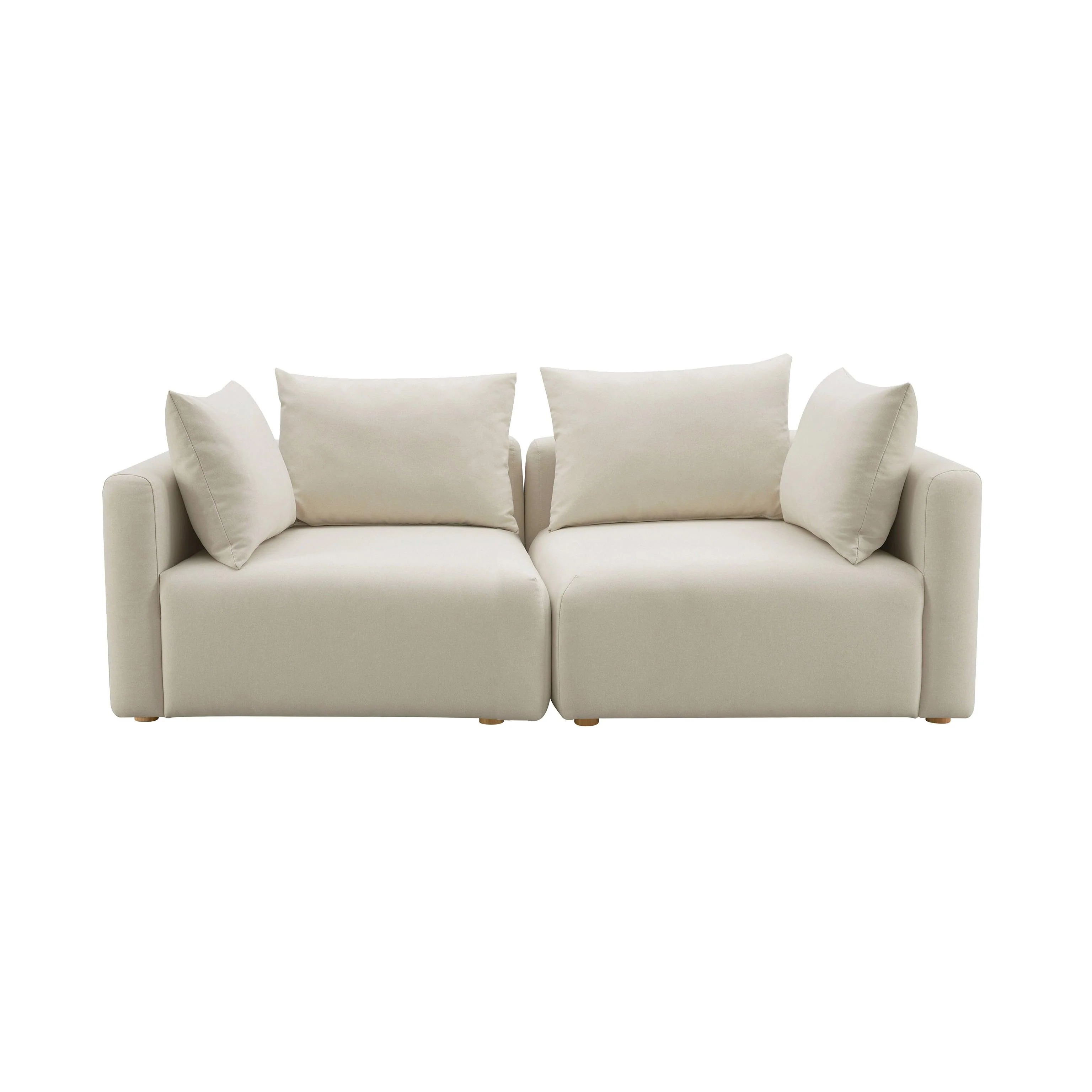 Hangover Cream Linen Loveseat - Remutear