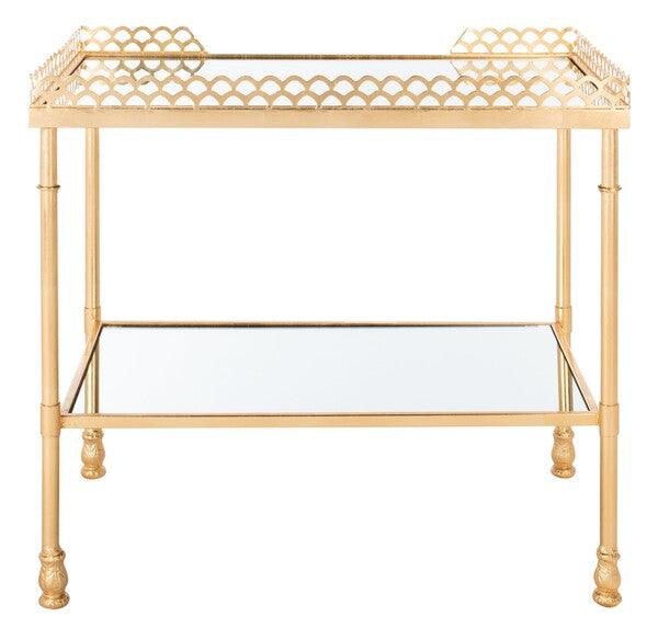 ERYN 2 SHELF GOLD LEAF ACCENT TABLE - Remutear