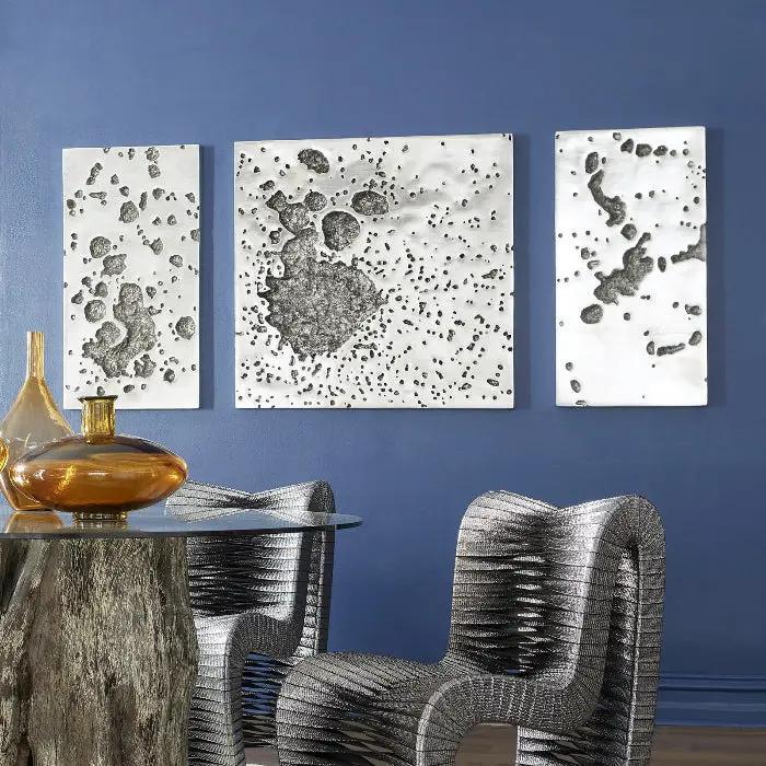 SPLOTCH DENSE SILVER WALL ART - Remutear