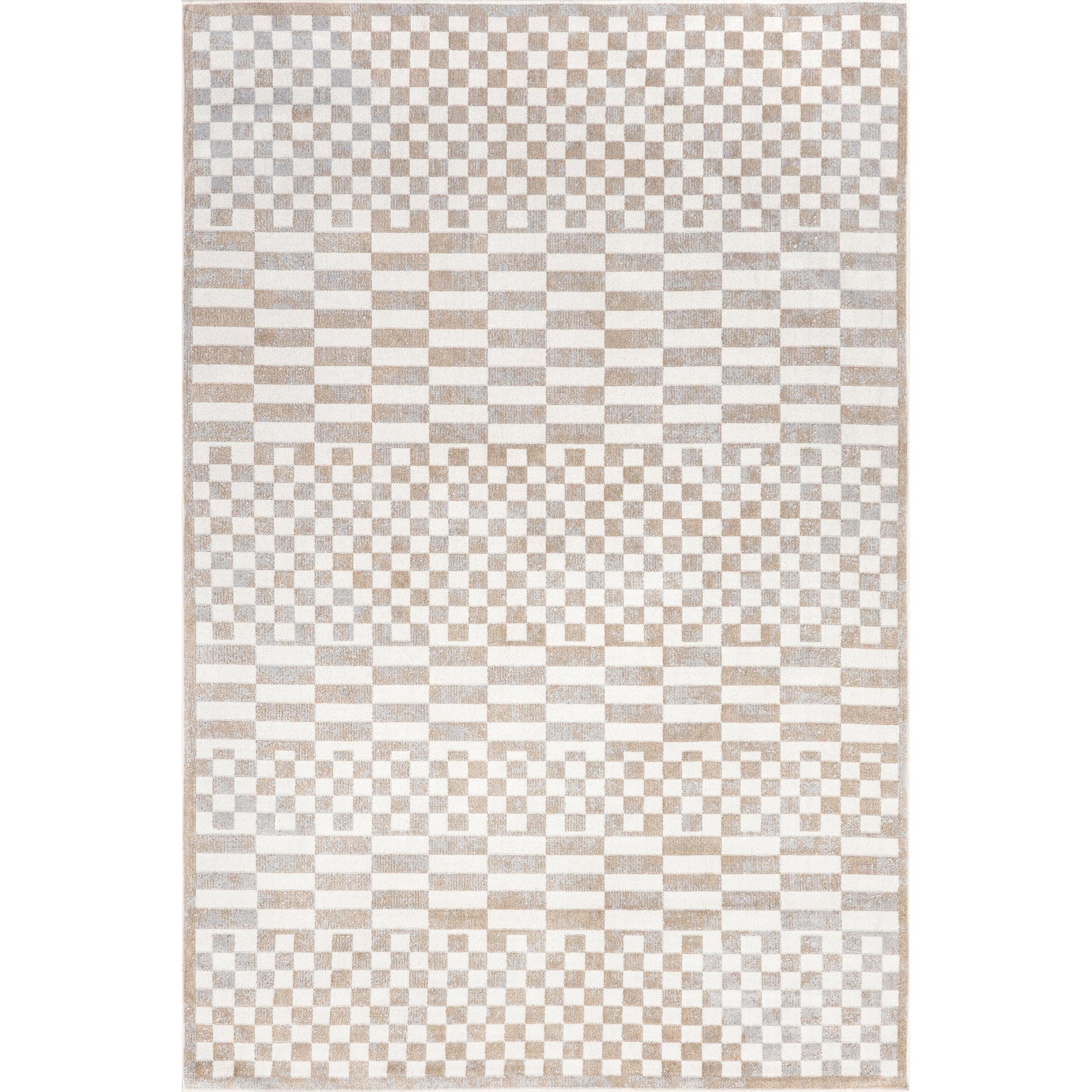 Nikita Faded Geometric Machine Washable Area Rug - Remutear