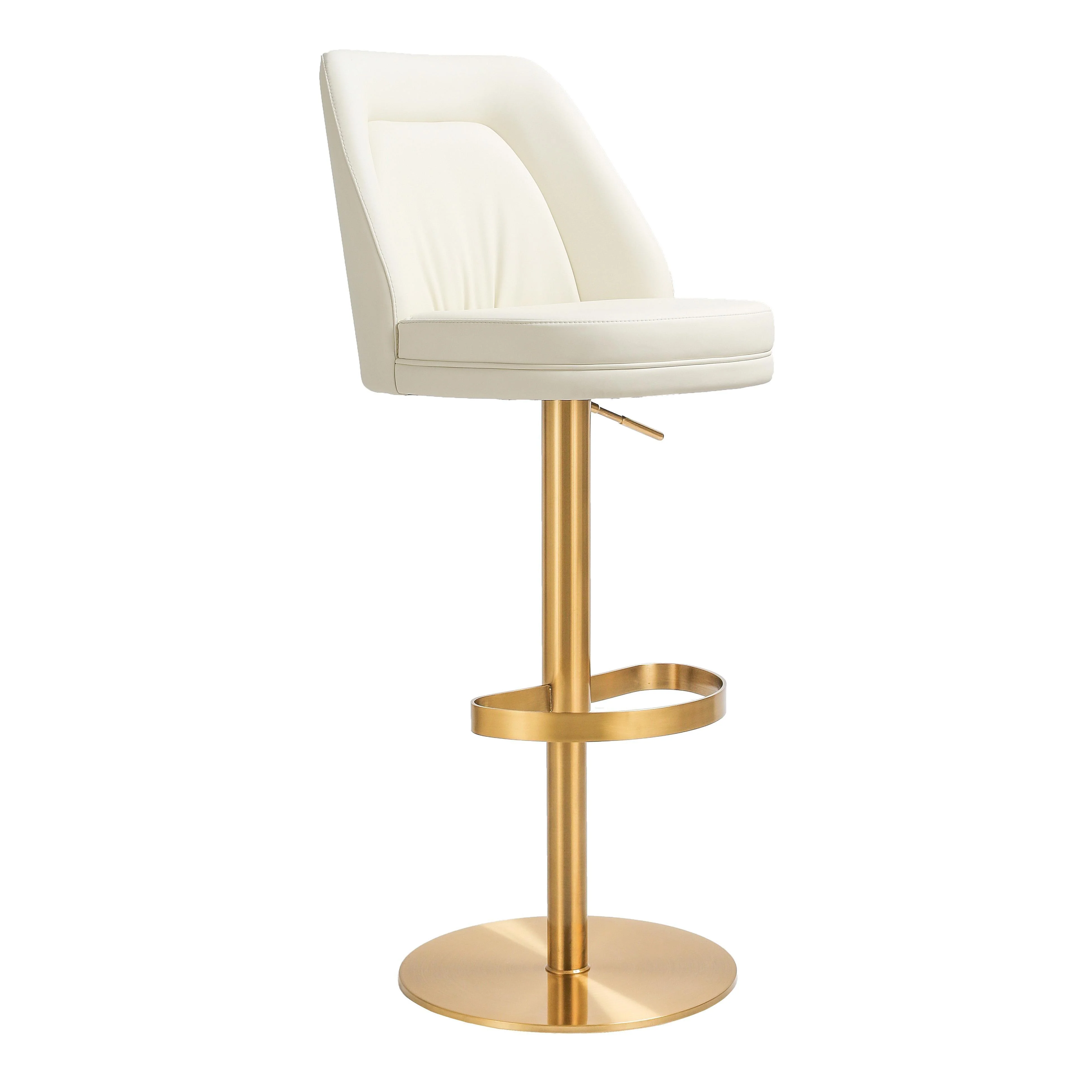 Maven Cream and Gold Adjustable Swivel Stool - Remutear