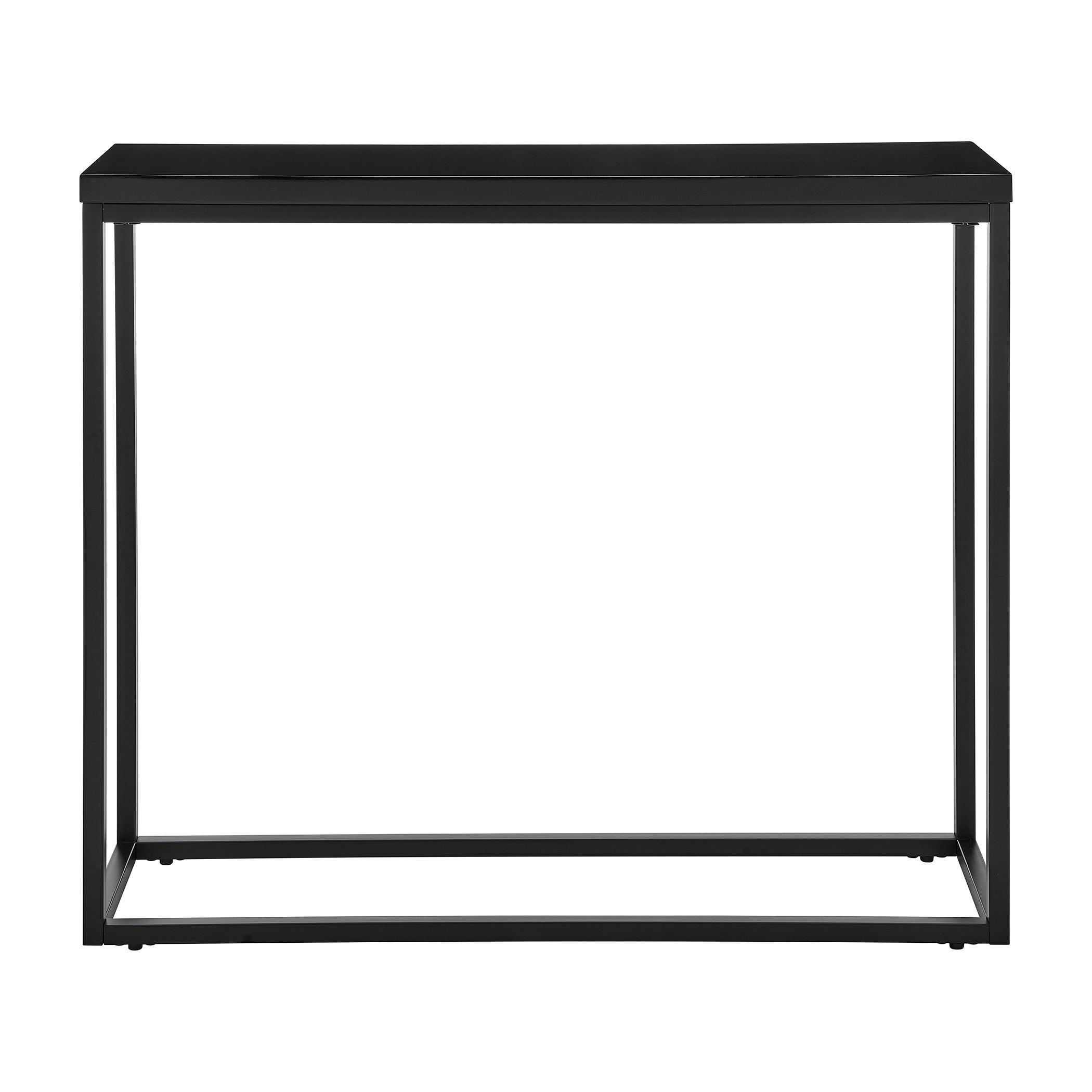 TERESA CONSOLE TABLE IN HIGH GLOSS BLACK WITH MATTE BLACK BASE - Remutear