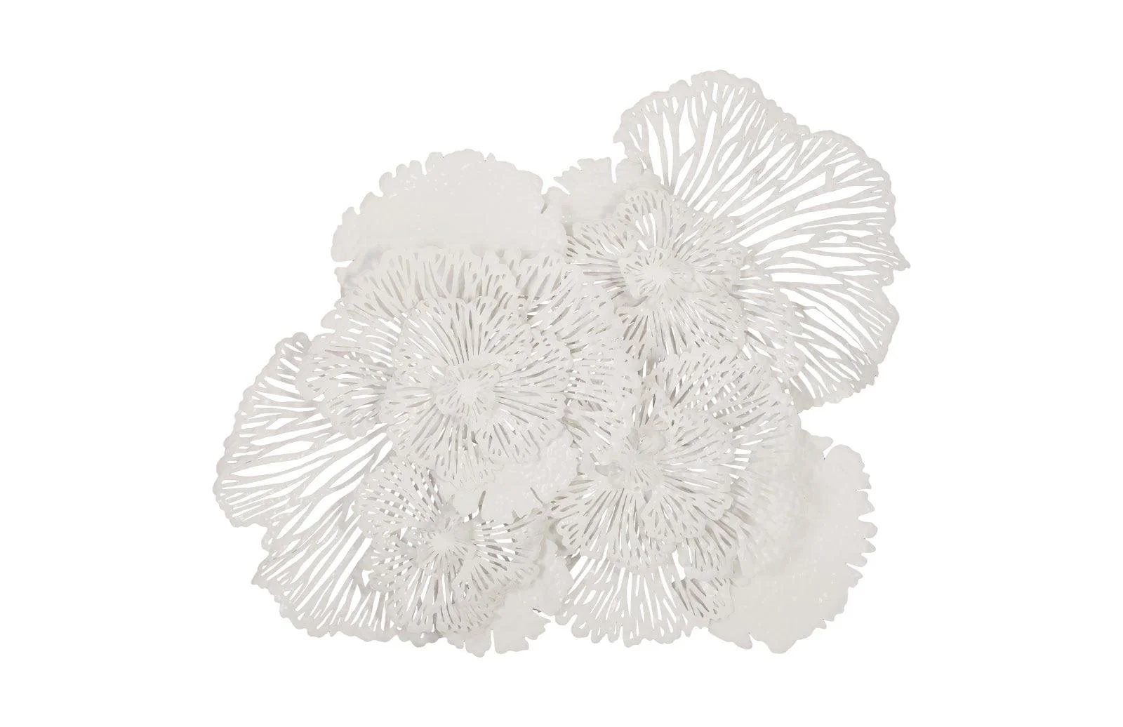 Flower Wall Art, Large, White, Metal - Remutear