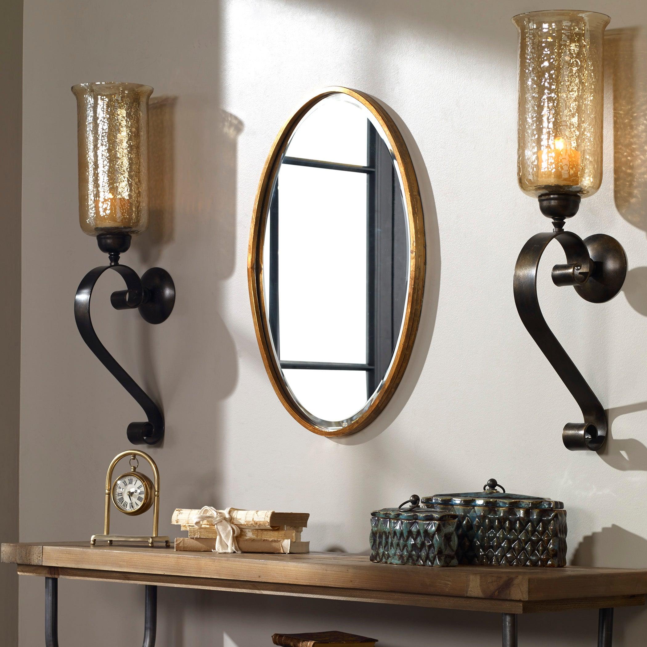 HERLEVA GOLD OVAL MIRROR - Remutear